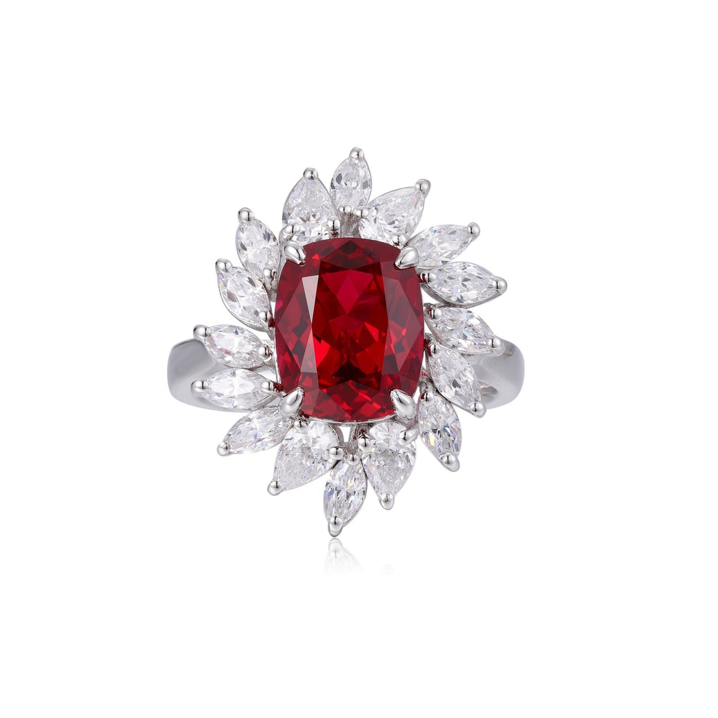 s925 sterling silver lab emerald/paraiba/ruby/sapphire & cz diamond ring