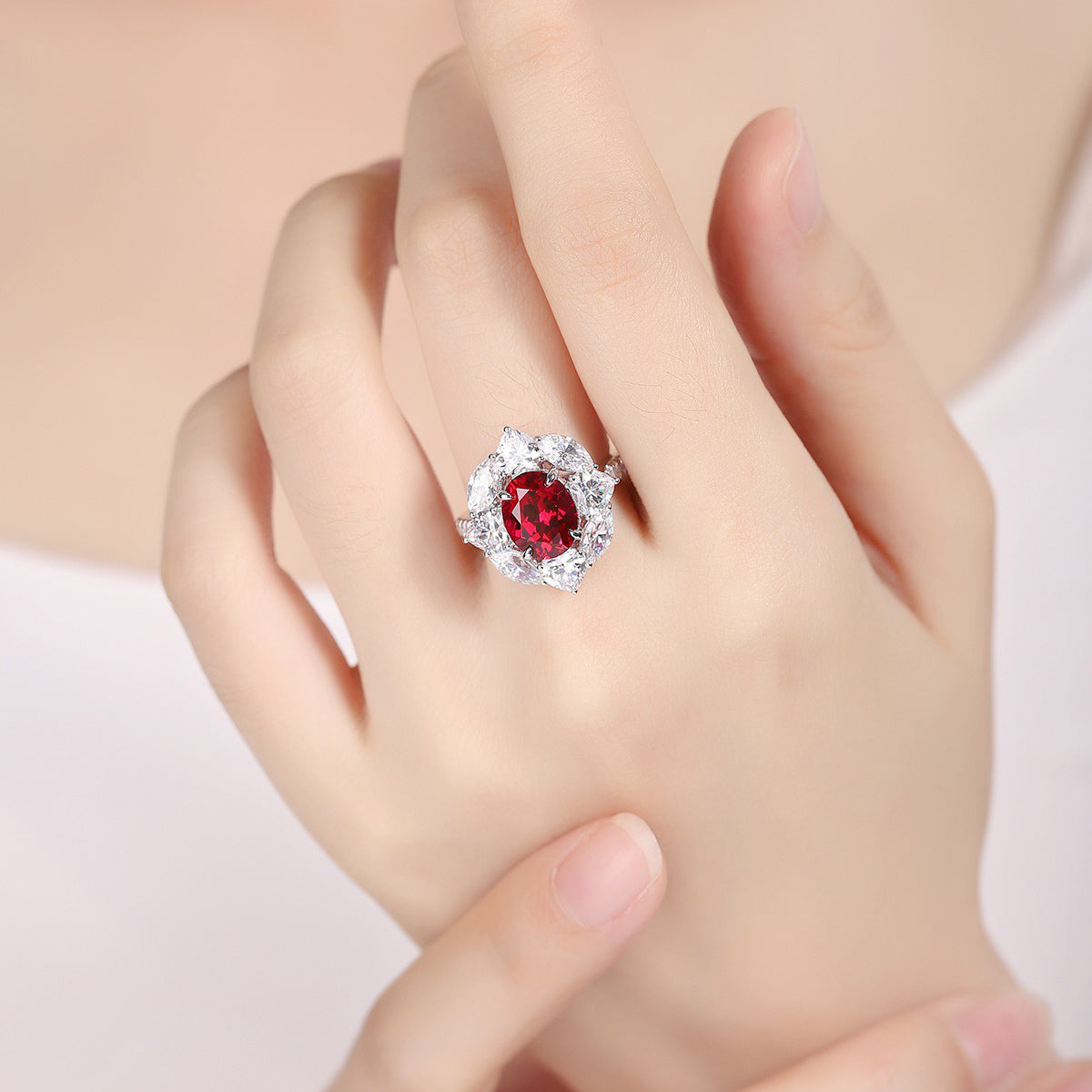 s925 sterling silver lab paraiba/ruby/sapphire/emerald/cobalt spinel & cz diamond ring