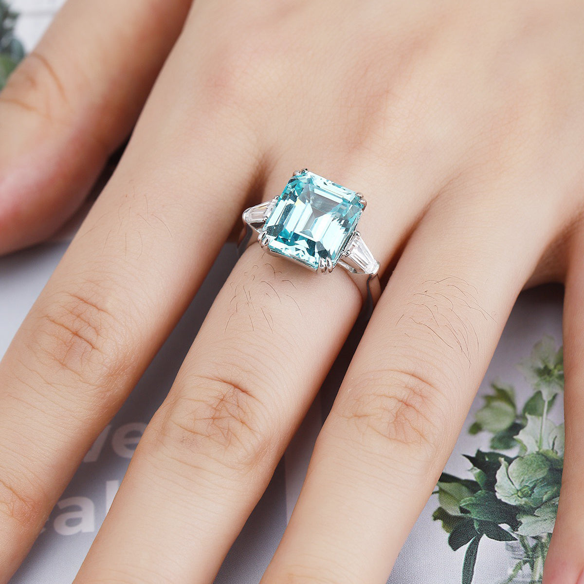 s925 sterling silver lab ruby/sapphire/emerald/paraiba/cobalt spinel & cz diamond ring