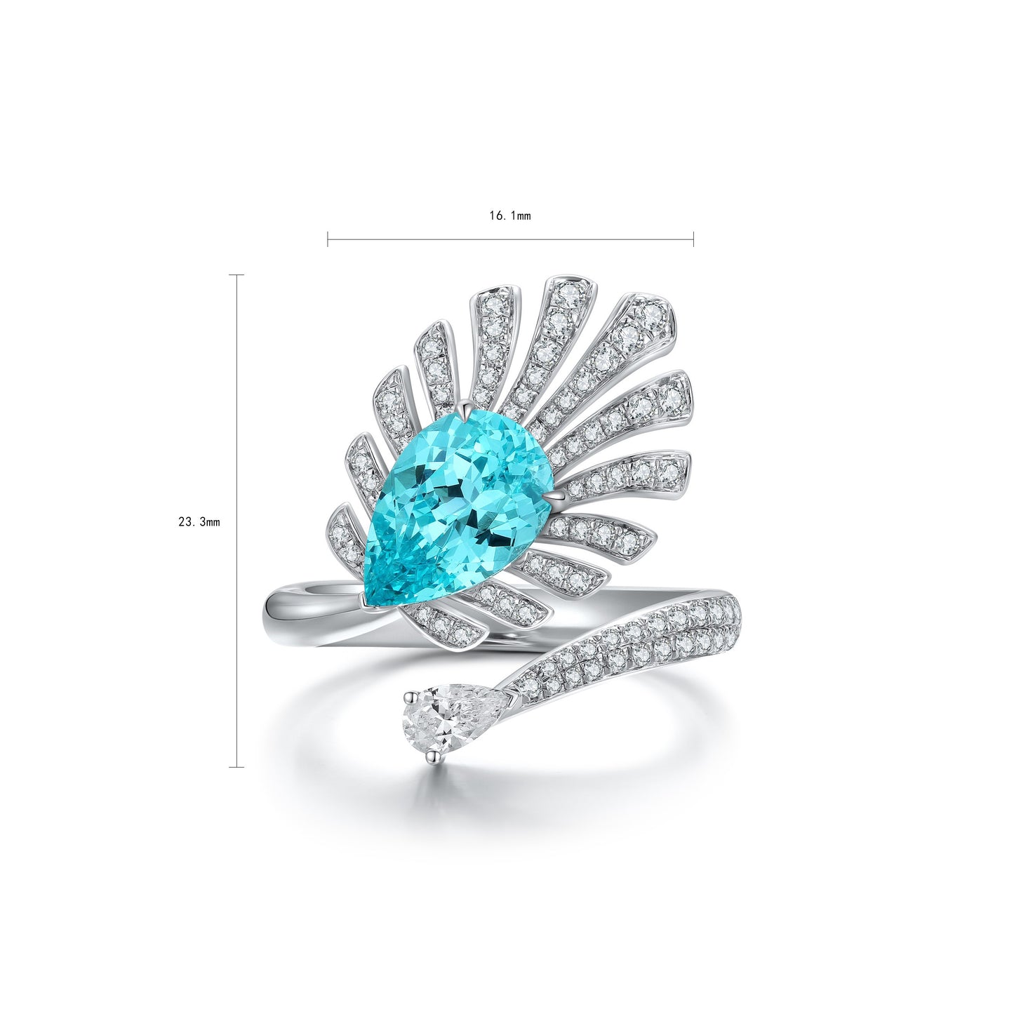 s925 sterling silver lab sapphire/ruby/paraiba/cobalt spinel/emerald & cz diamond ring