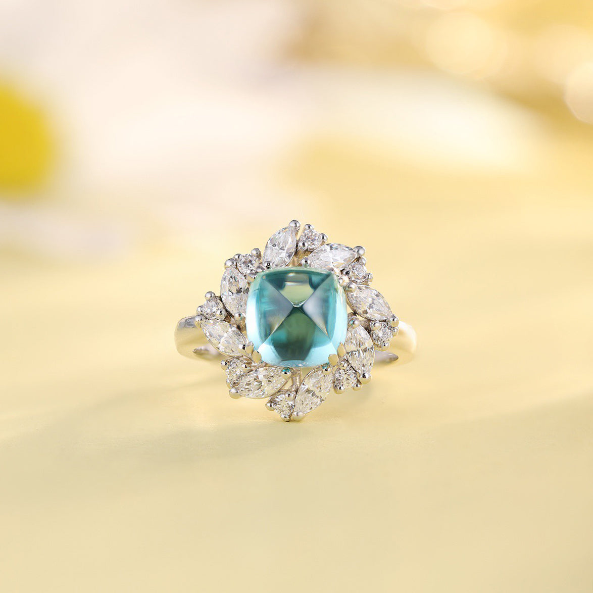 s925 sterling silver lab ruby/emerald/sapphire/paraiba & cz diamond ring