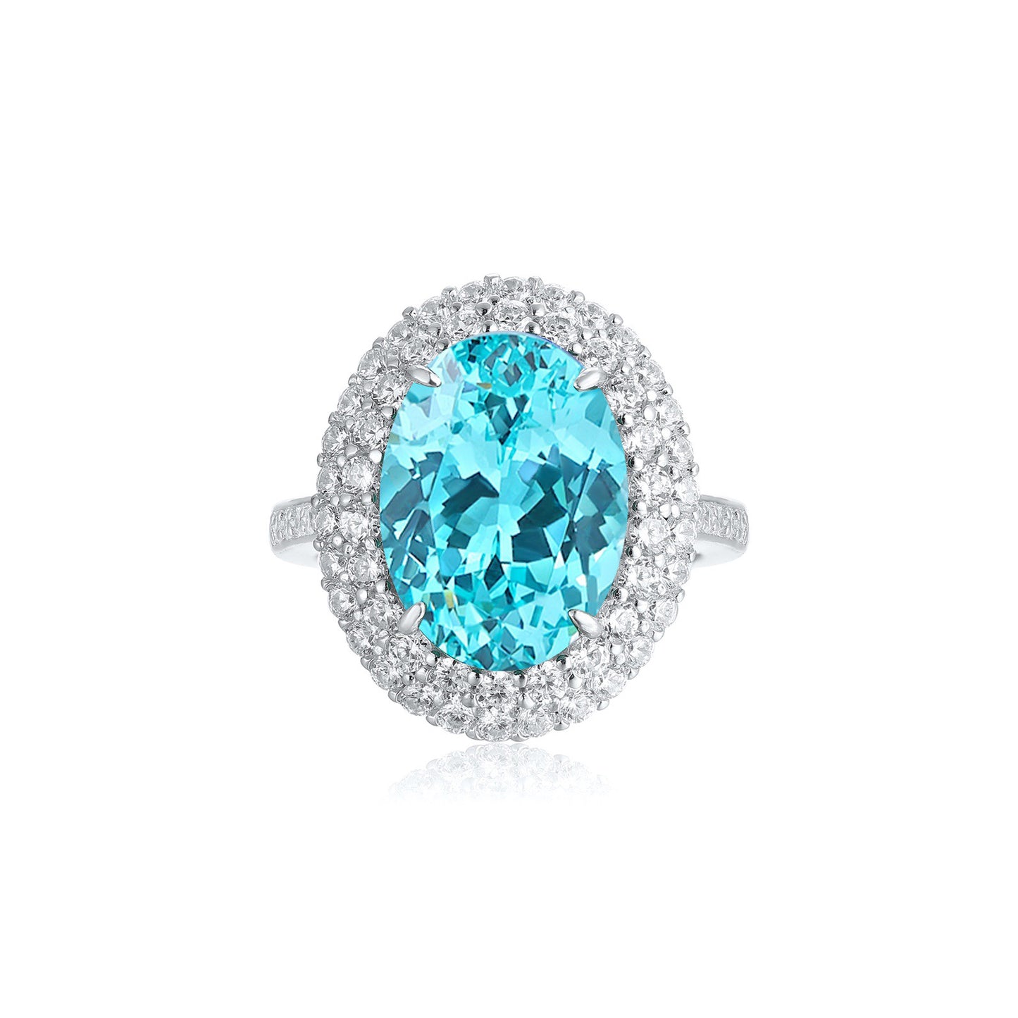 s925 sterling silver lab ruby/sapphire/emerald/paraiba/cobalt spinel & cz diamond ring