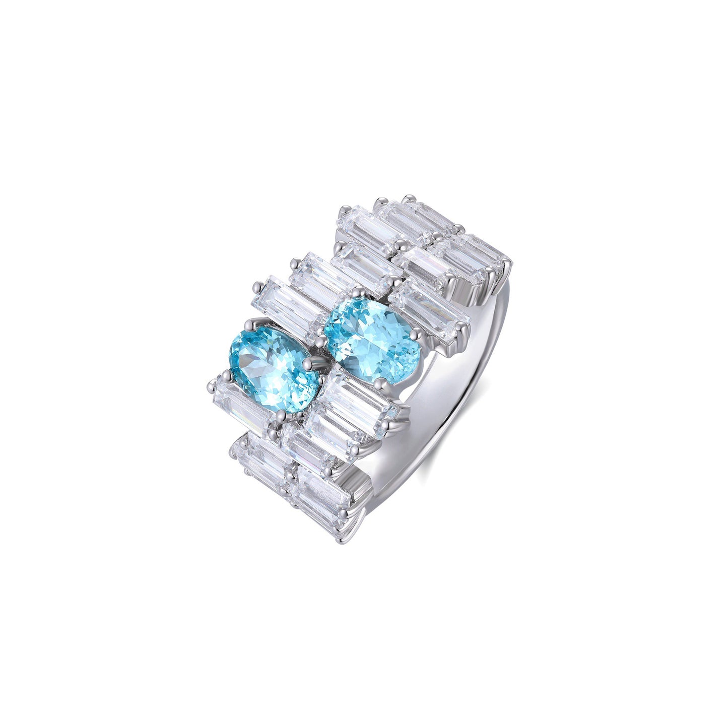 s925 sterling silver lab ruby/sapphire/emerald/paraiba/cobalt spinel & cz diamond ring