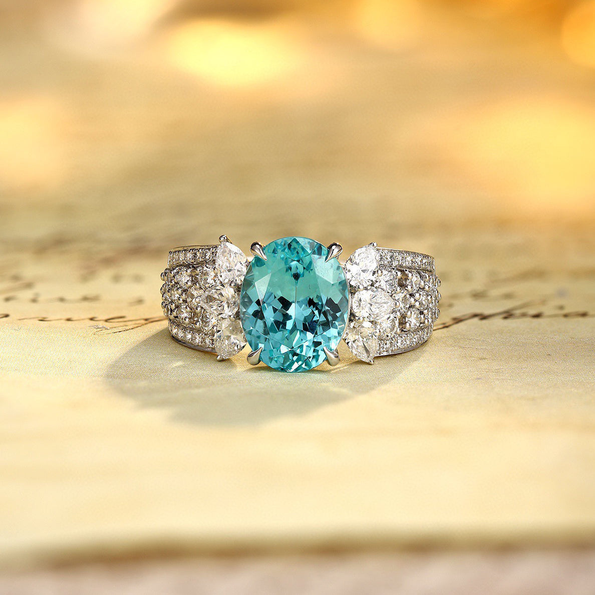 s925 sterling silver lab paraiba/ruby/sapphire/emerald/cobalt spinel & cz diamond ring