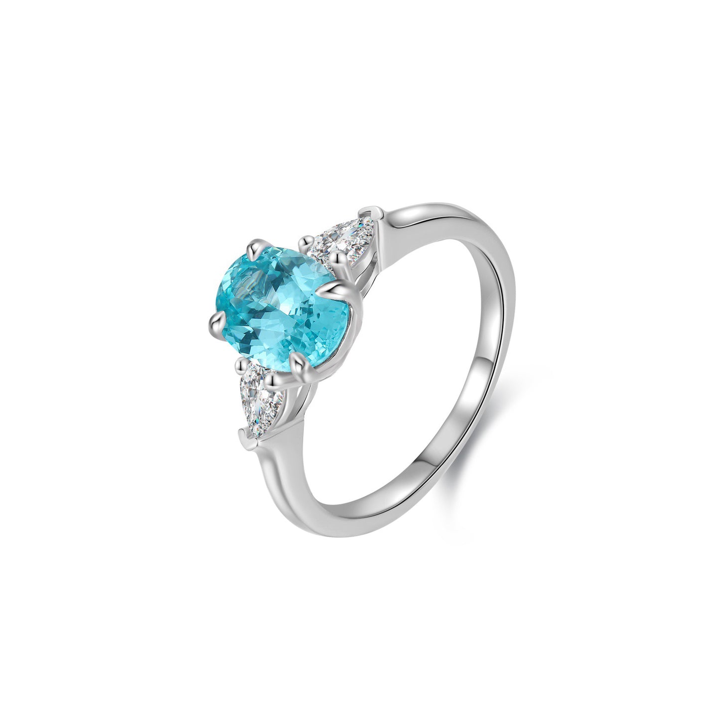 s925 sterling silver lab ruby/sapphire/emerald/paraiba/cobalt spinel & cz diamond ring