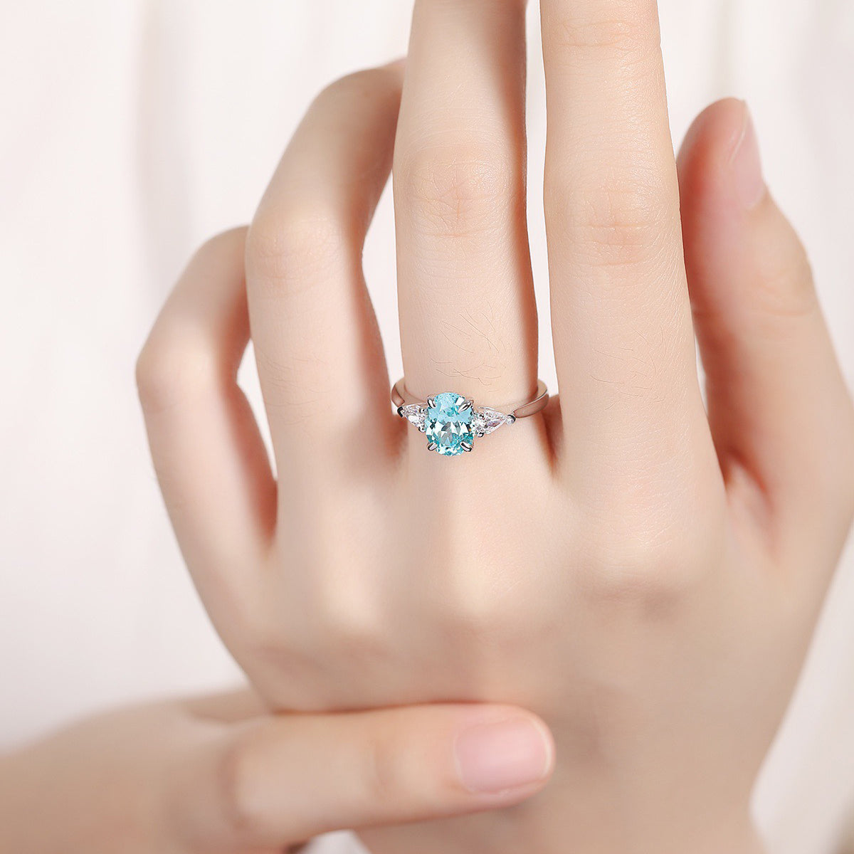 s925 sterling silver lab ruby/sapphire/emerald/paraiba/cobalt spinel & cz diamond ring