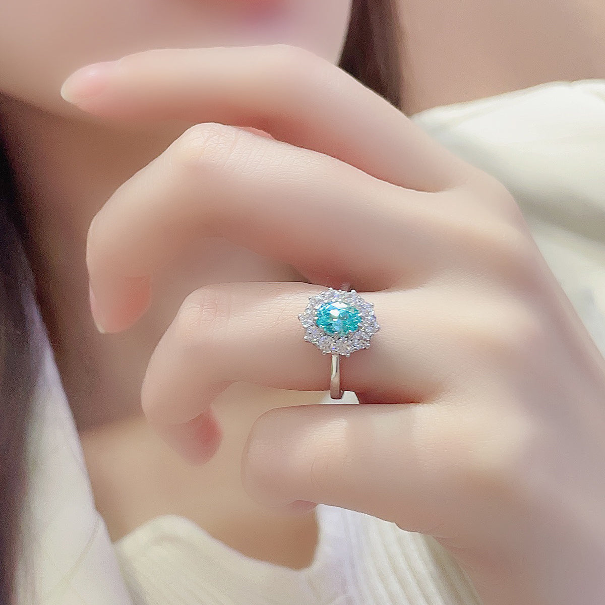 s925 sterling silver lab ruby/sapphire/emerald/paraiba/cobalt spinel & cz diamond ring