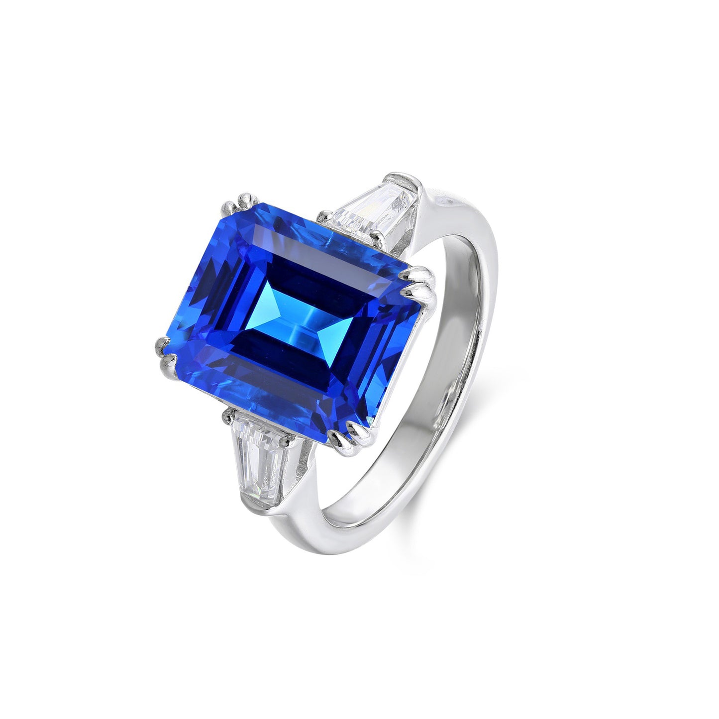 s925 sterling silver lab ruby/sapphire/emerald/paraiba/cobalt spinel & cz diamond ring