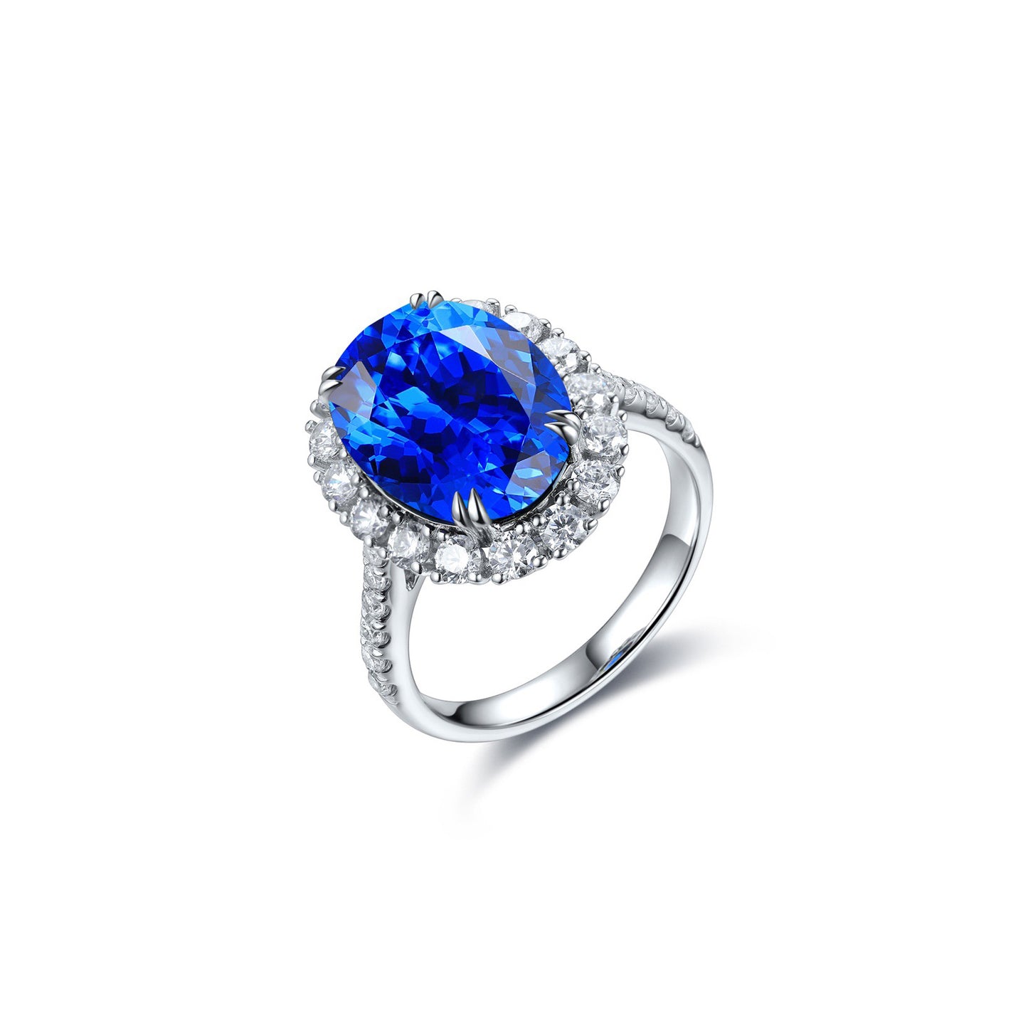 s925 sterling silver lab paraiba/ruby/sapphire/emerald/cobalt spinel & cz diamond ring