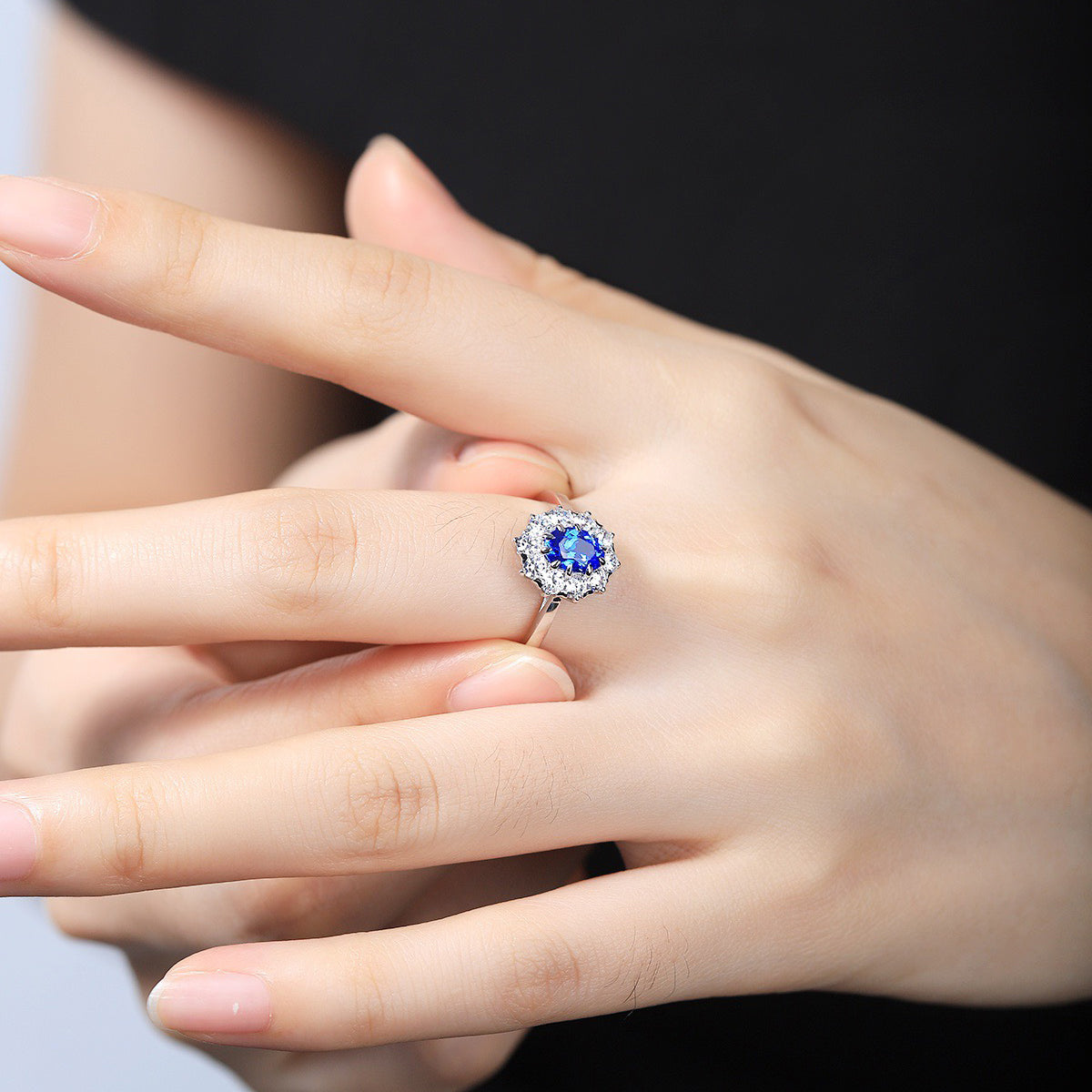 s925 sterling silver lab ruby/sapphire/emerald/paraiba/cobalt spinel & cz diamond ring