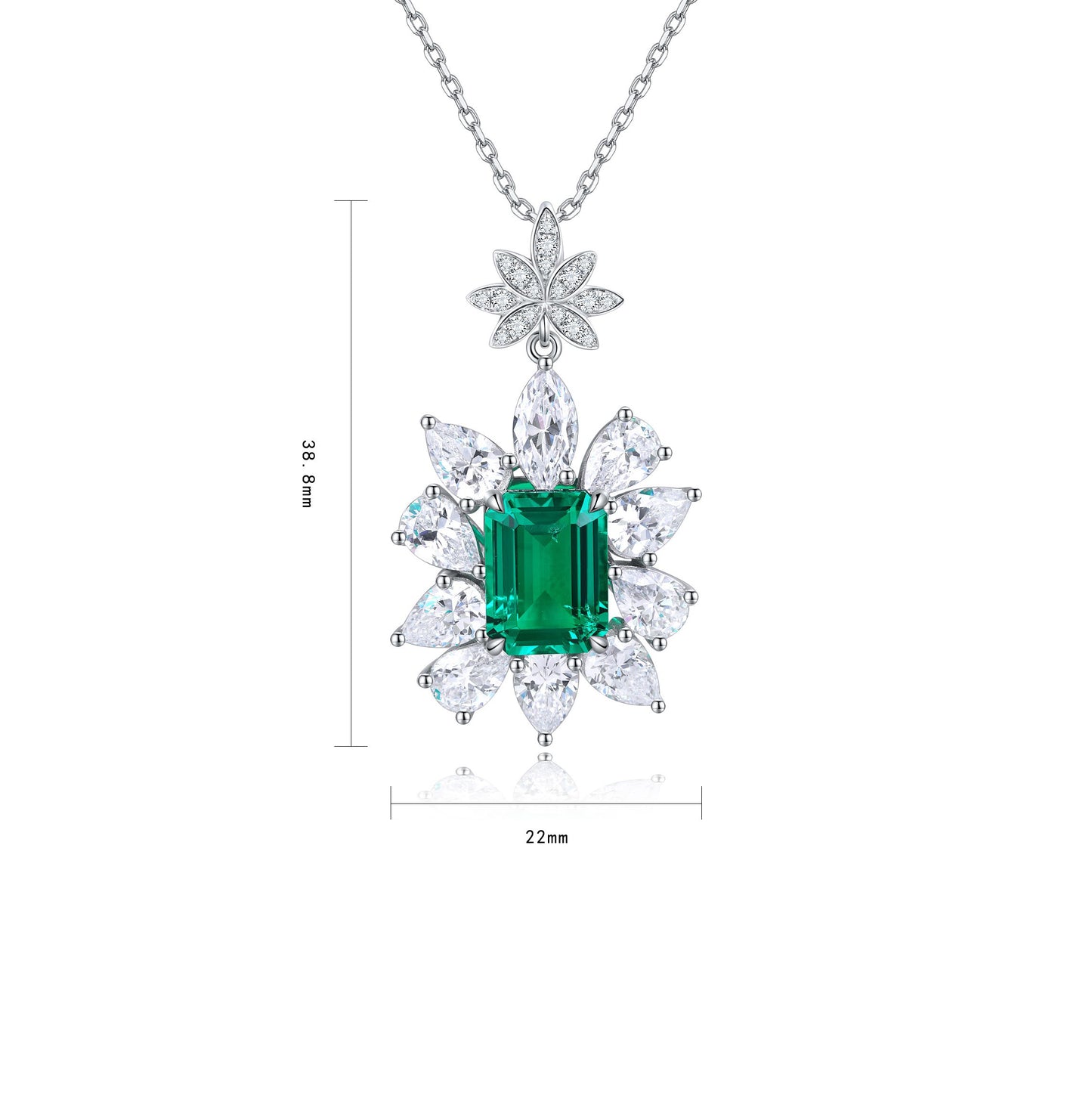 s925 sterling silver lab emerald/ruby/sapphire/pariaba/cobalt spinel & cz diamond necklace