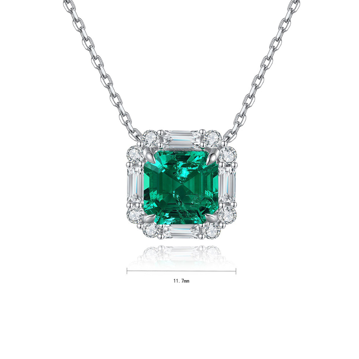 s925 sterling silver lab ruby/sapphire/emerald/paraiba/cobalt spinel & cz diamond necklace