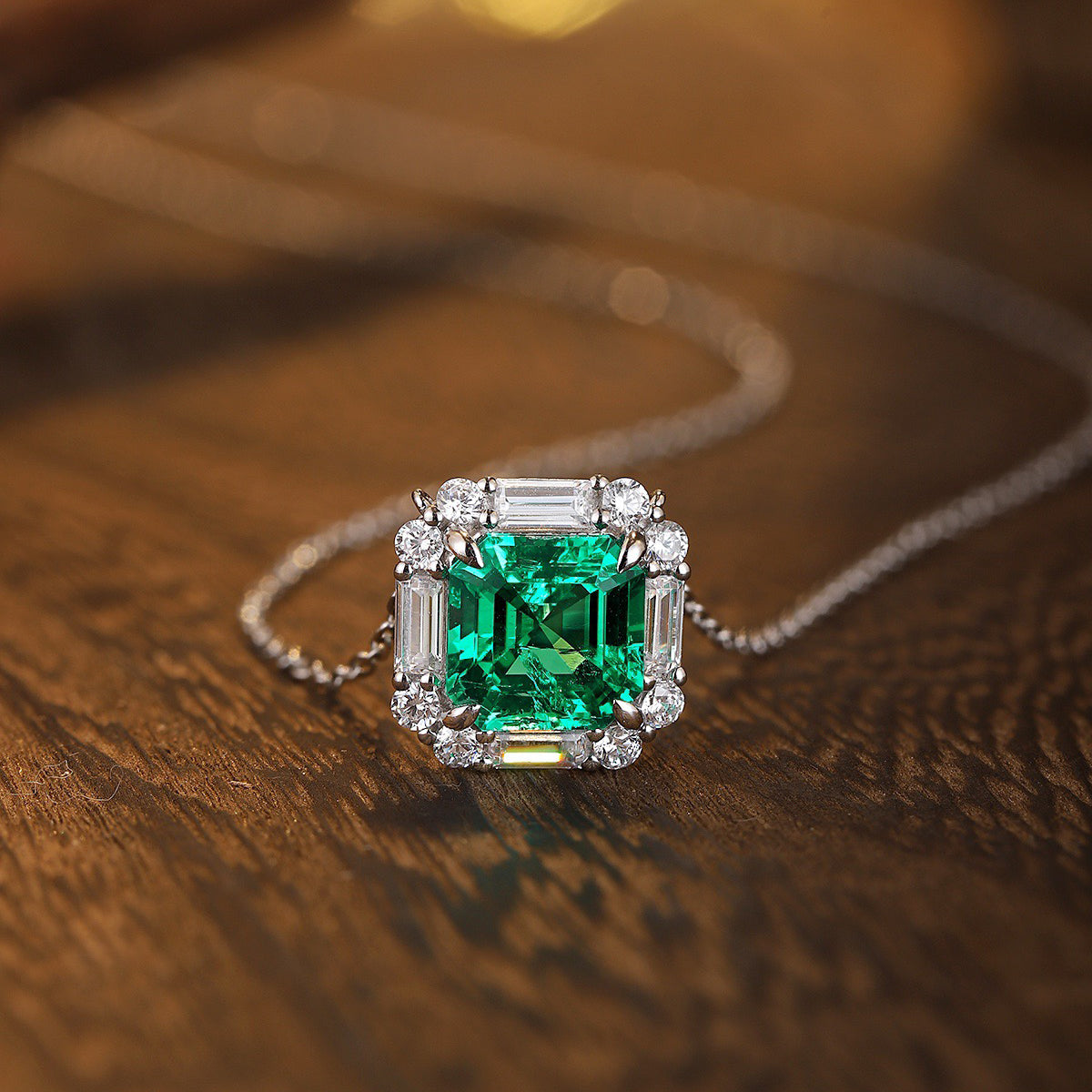 s925 sterling silver lab ruby/sapphire/emerald/paraiba/cobalt spinel & cz diamond necklace