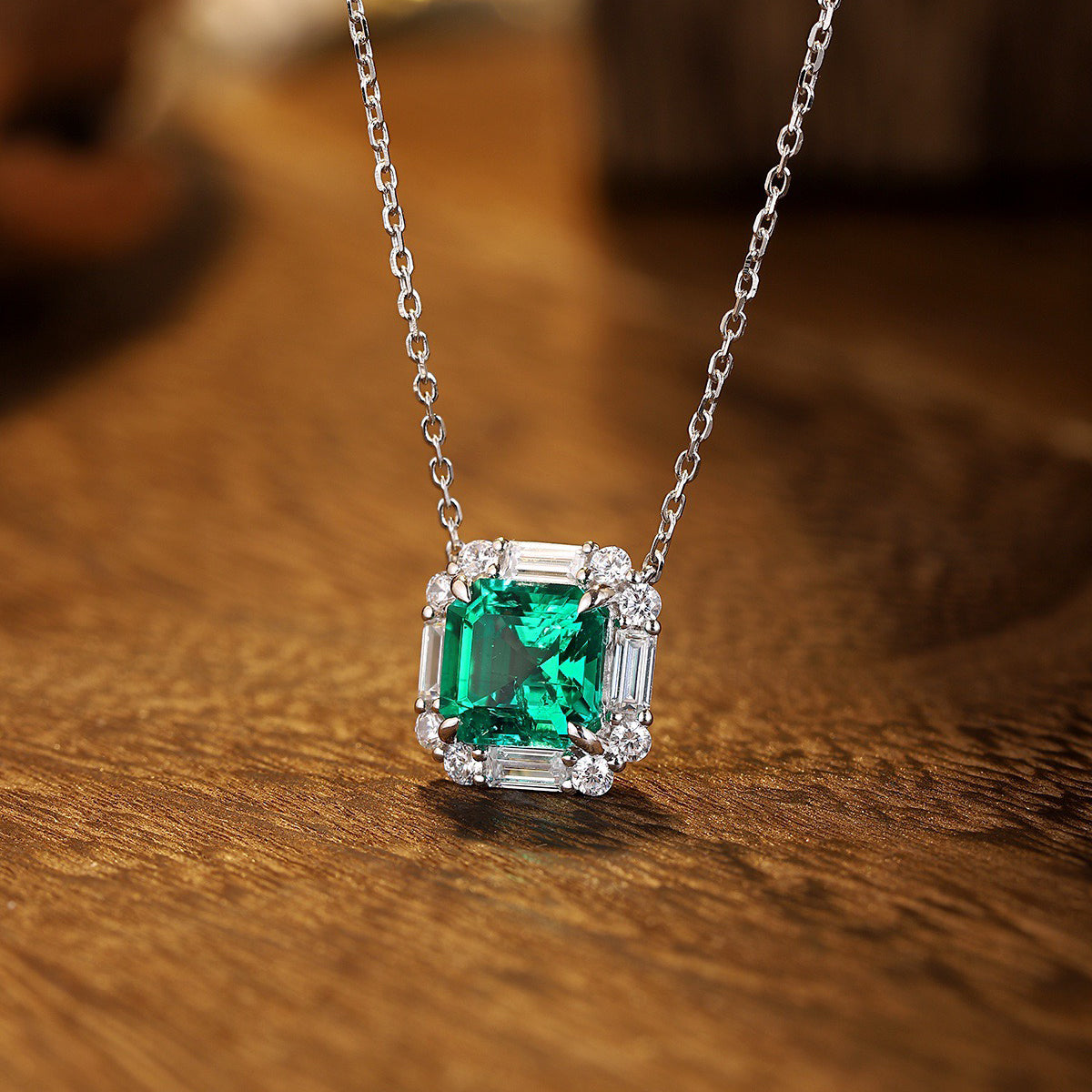 s925 sterling silver lab ruby/sapphire/emerald/paraiba/cobalt spinel & cz diamond necklace