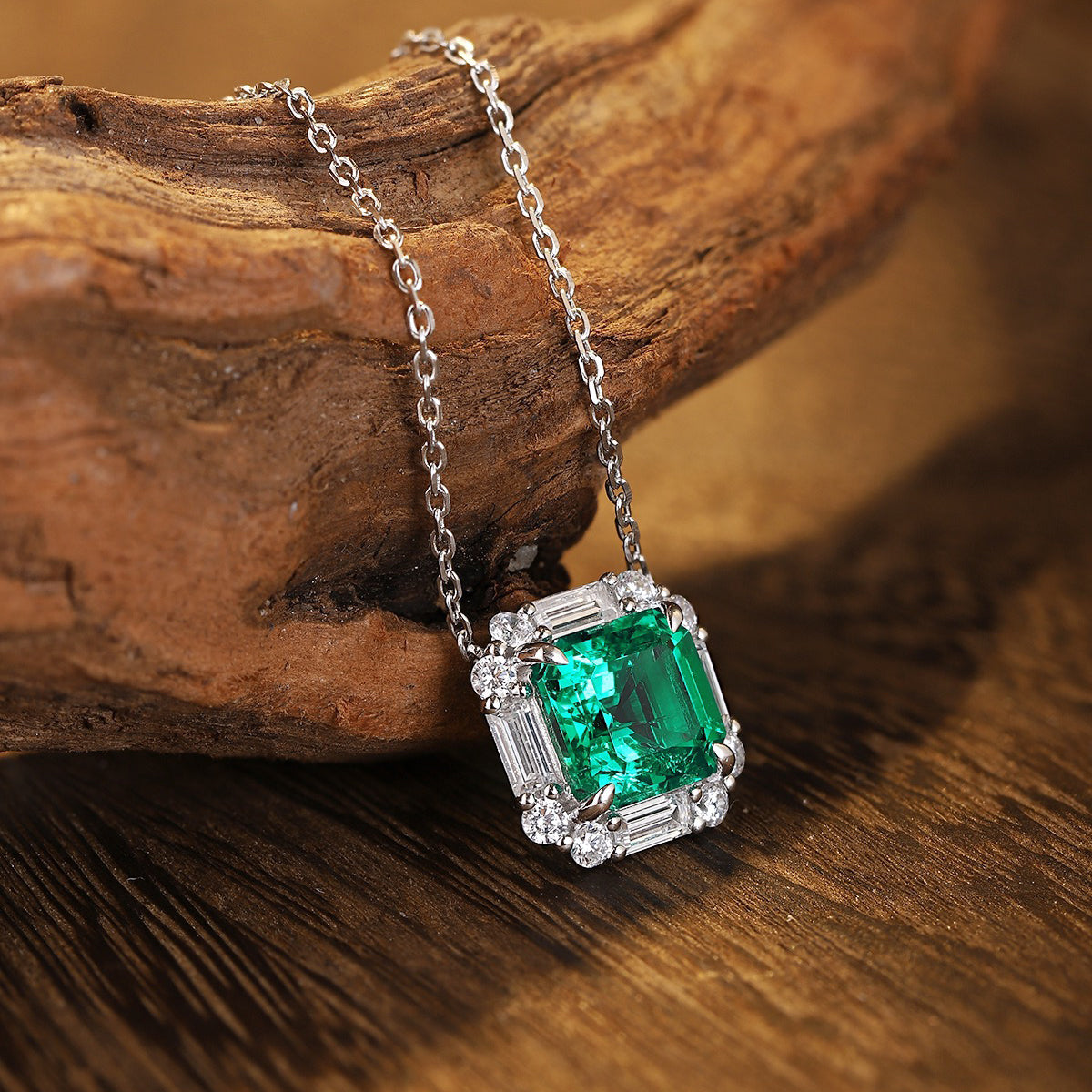 s925 sterling silver lab ruby/sapphire/emerald/paraiba/cobalt spinel & cz diamond necklace