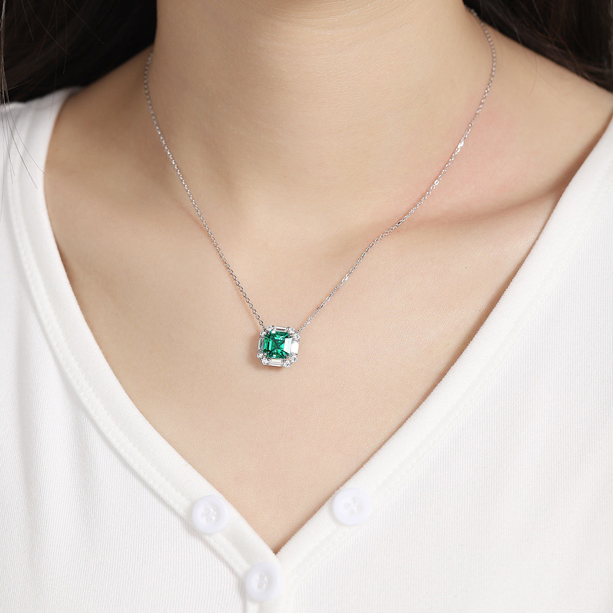 s925 sterling silver lab ruby/sapphire/emerald/paraiba/cobalt spinel & cz diamond necklace
