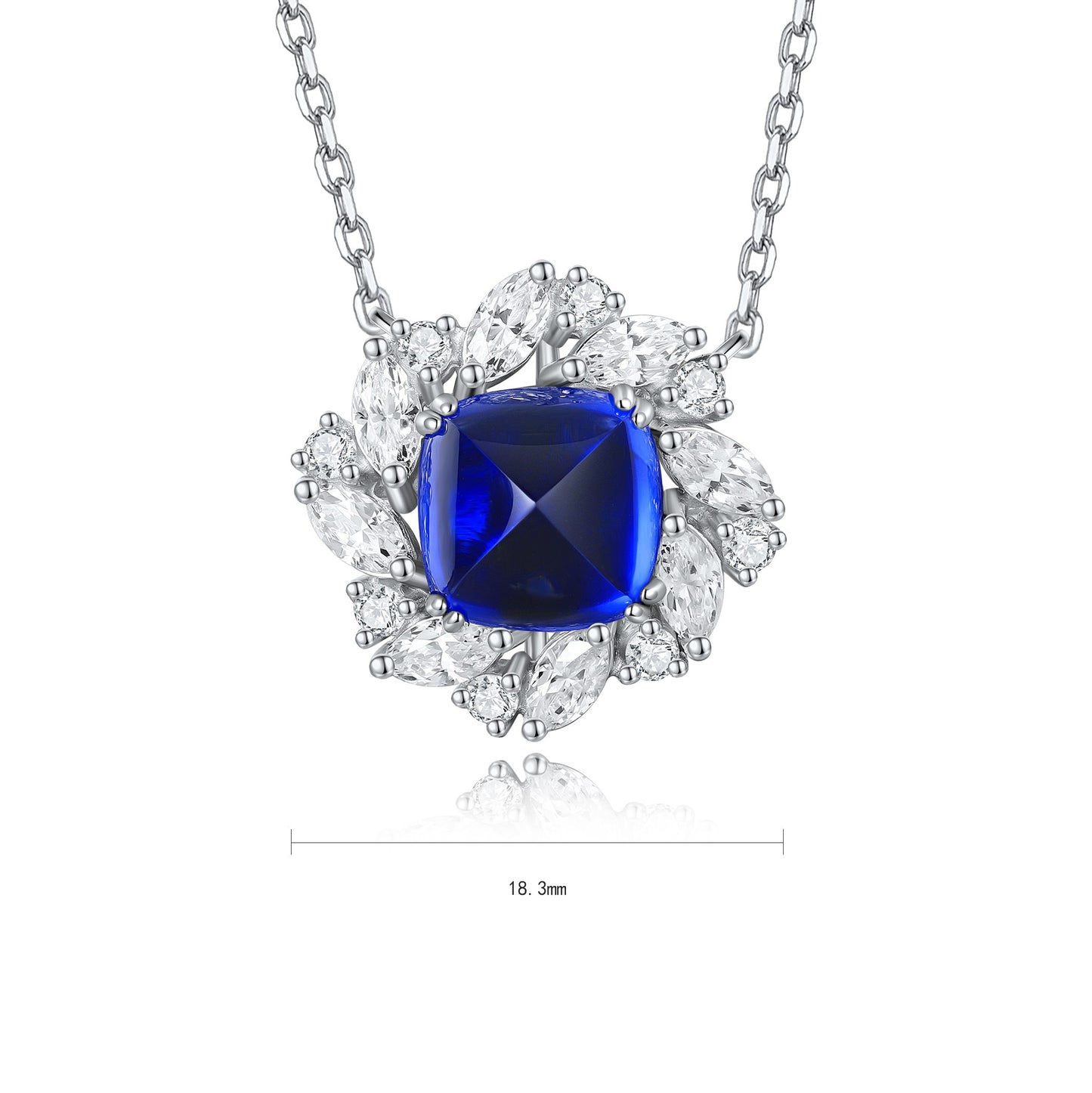 s925 sterling silver lab ruby/emerald/sapphire/paraiba & cz diamond necklace