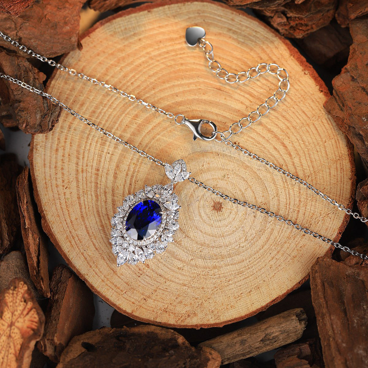 s925 sterling silver lab emerald/ruby/sapphire/paraiba/cobalt spinel & cz diamond necklace