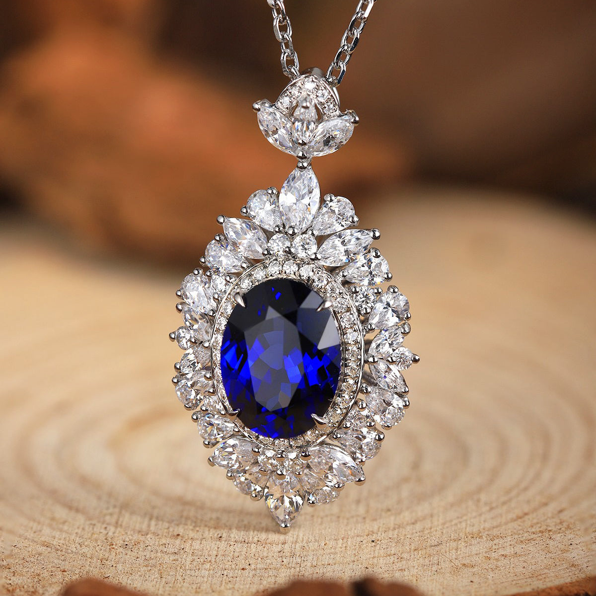 s925 sterling silver lab emerald/ruby/sapphire/paraiba/cobalt spinel & cz diamond necklace