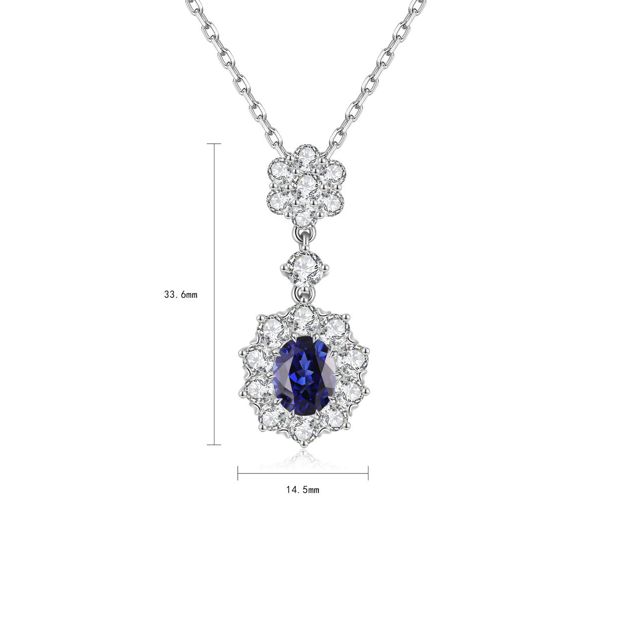 s925 sterling silver lab sapphire/ruby/emerald/paraiba/cobalt spinel & cz diamond necklace