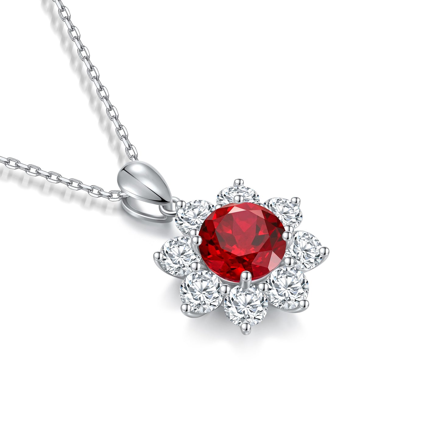 s925 sterling silver lab paraiba/ruby/emerald/cobalt spinel/sapphire & cz diamond necklace