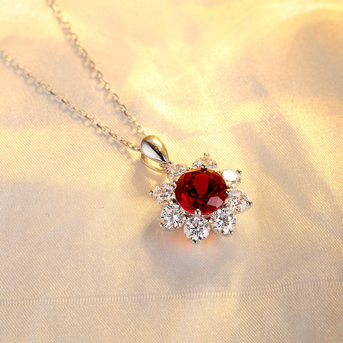 s925 sterling silver lab paraiba/ruby/emerald/cobalt spinel/sapphire & cz diamond necklace