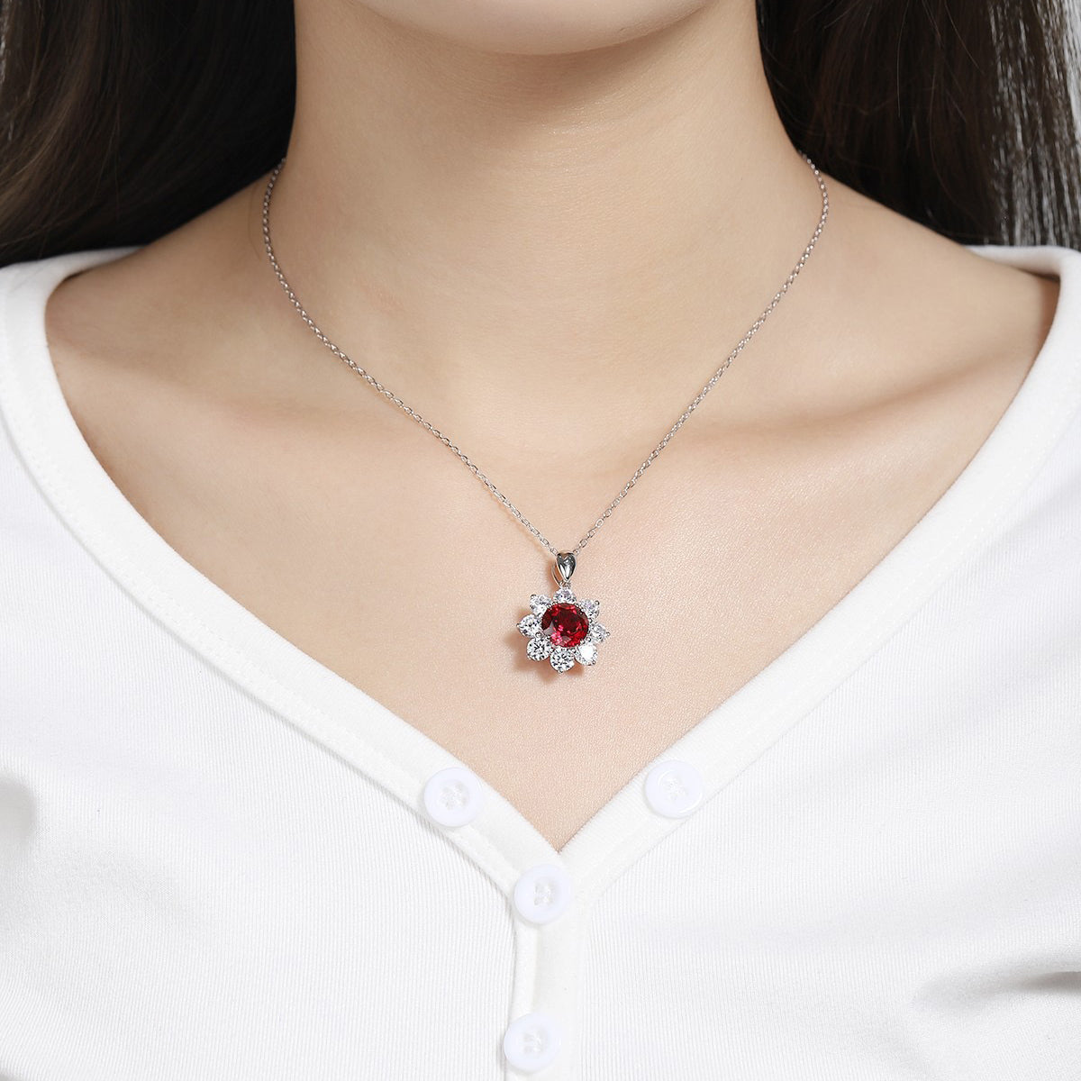s925 sterling silver lab paraiba/ruby/emerald/cobalt spinel/sapphire & cz diamond necklace