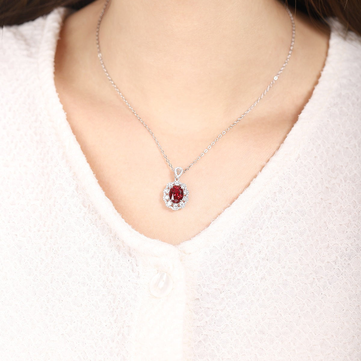 s925 sterling silver lab paraiba/ruby/sapphire/emerald/cobalt spinel & cz diamond necklace