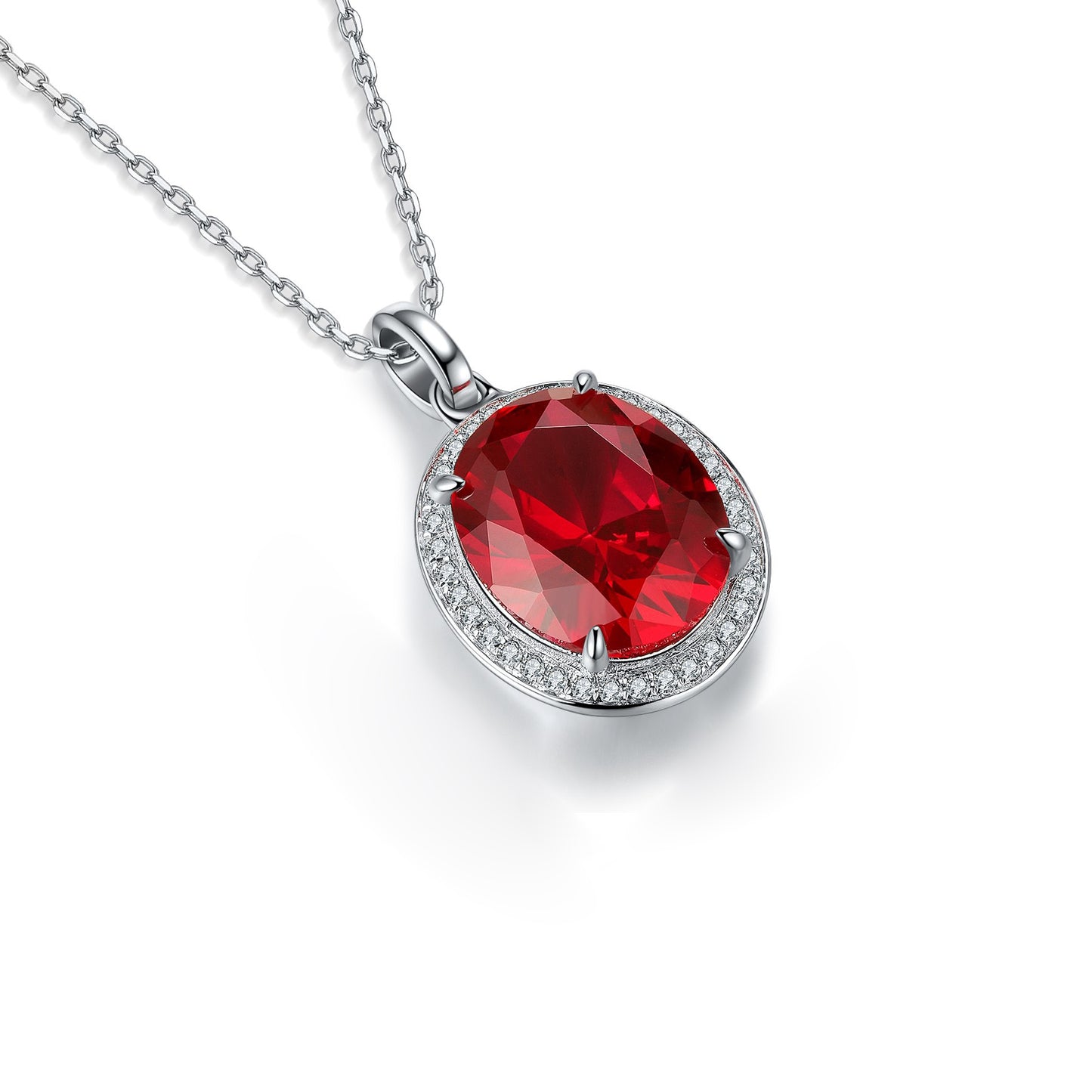 s925 sterling silver lab paraiba/ruby/sapphire/emerald/cobalt spinel & cz diamond necklace