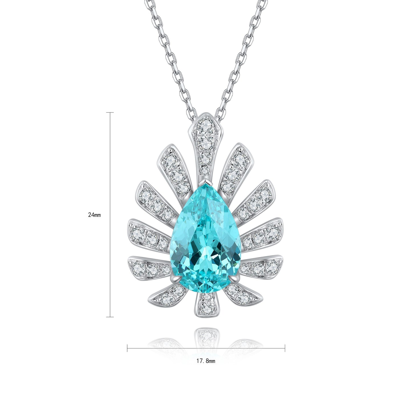 s925 sterling silver lab ruby/sapphire/emerald/paraiba/cobalt spinel & cz diamond necklace