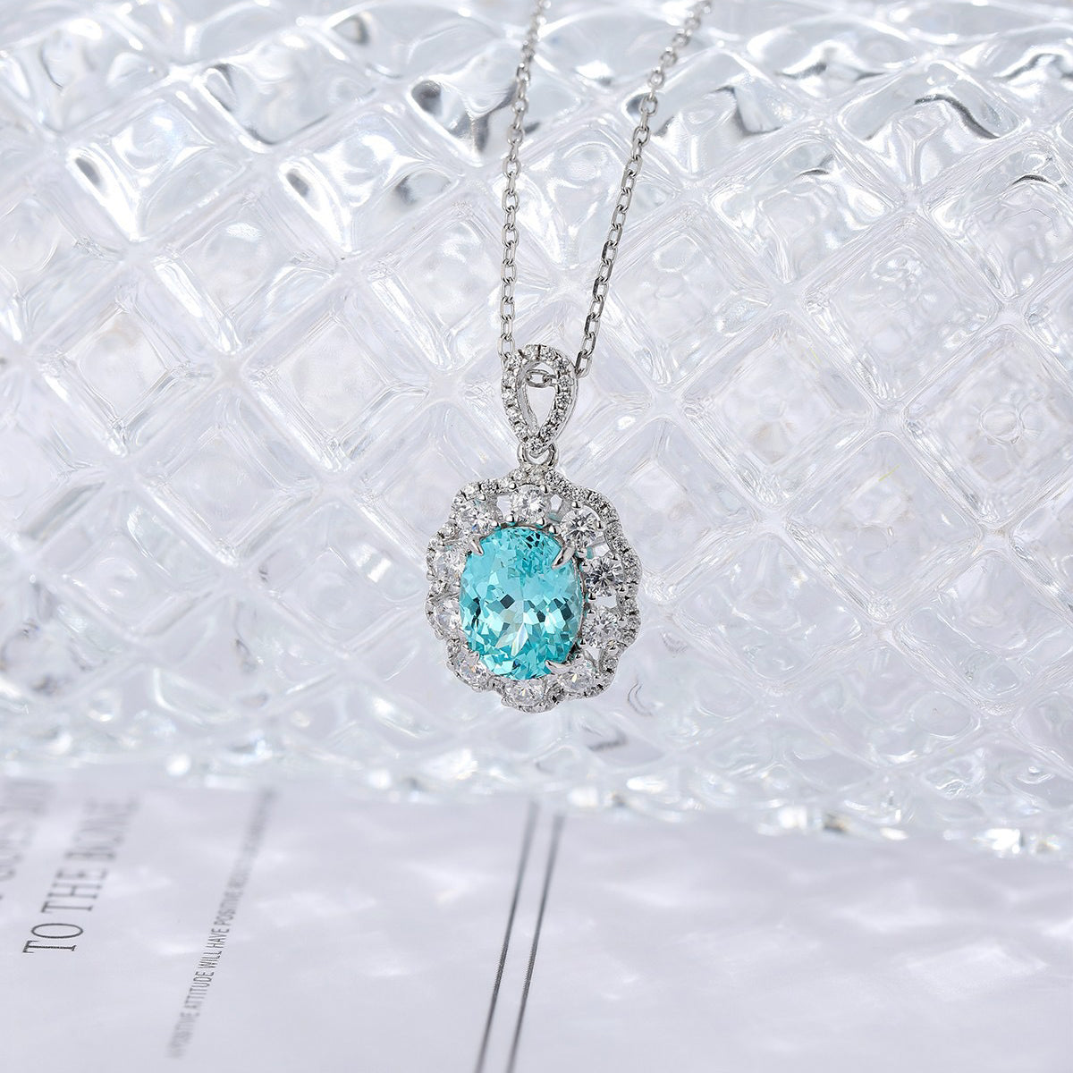 s925 sterling silver lab paraiba/ruby/sapphire/emerald/cobalt spinel & cz diamond necklace