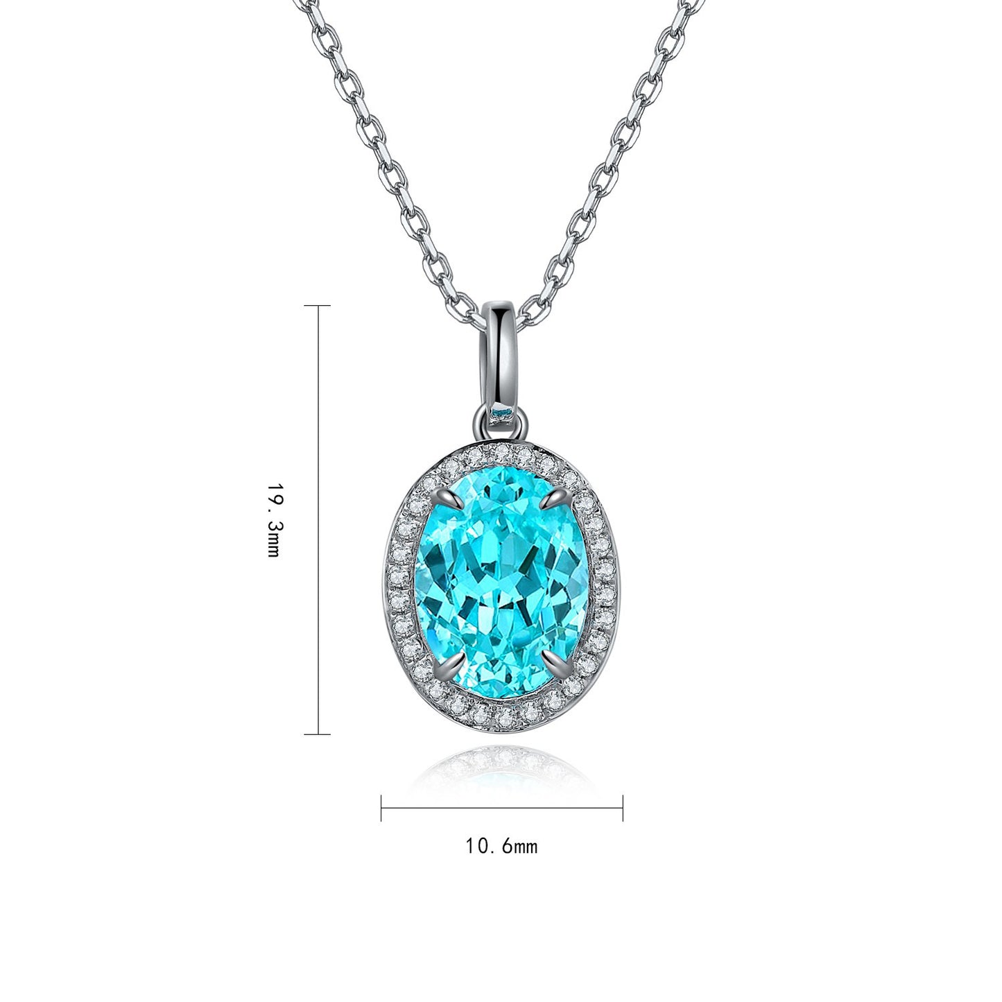 s925 sterling silver lab paraiba/ruby/sapphire/emerald/cobalt spinel & cz diamond necklace