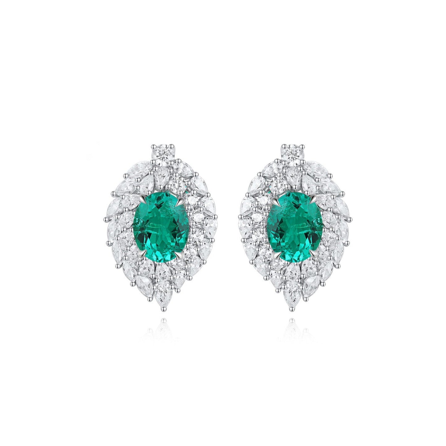 s925 sterling silver lab cobalt spinel/paraiba/ruby/emerald/sapphire & cz diamond earrings