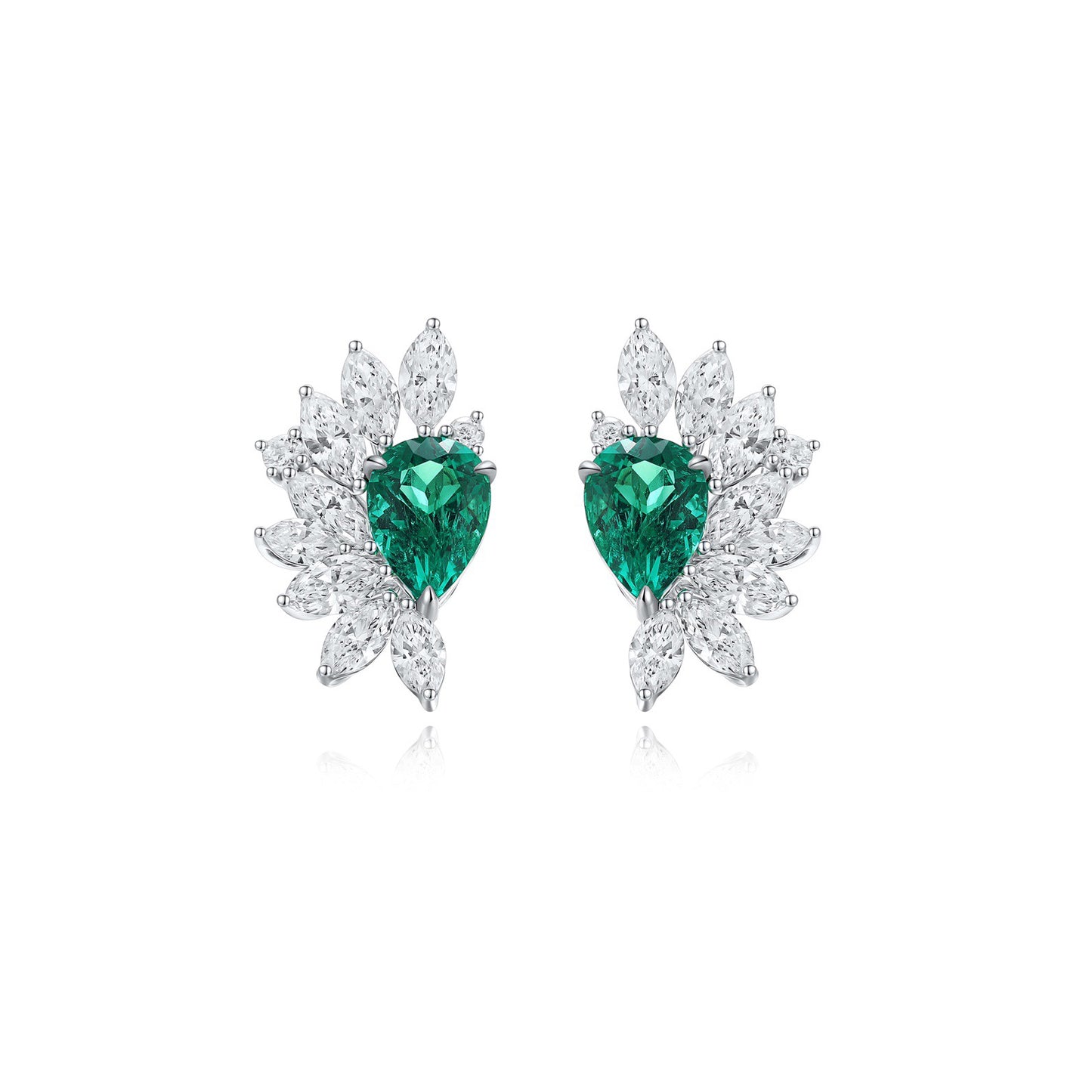 s925 sterling silver lab ruby/sapphire/emerald/paraiba & cz diamond stud earrings