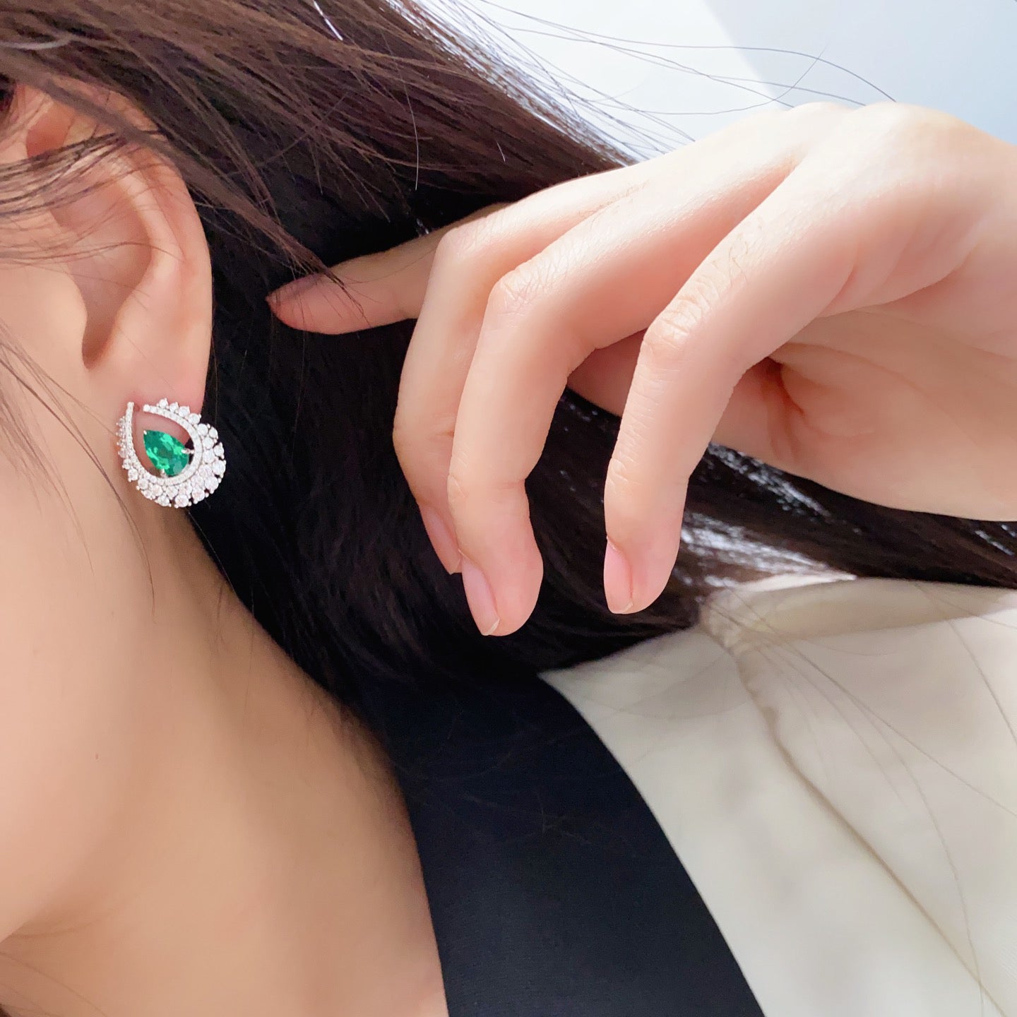 s925 sterling silver lab paraiba/emerald/sapphire/ruby & cz diamond earrings