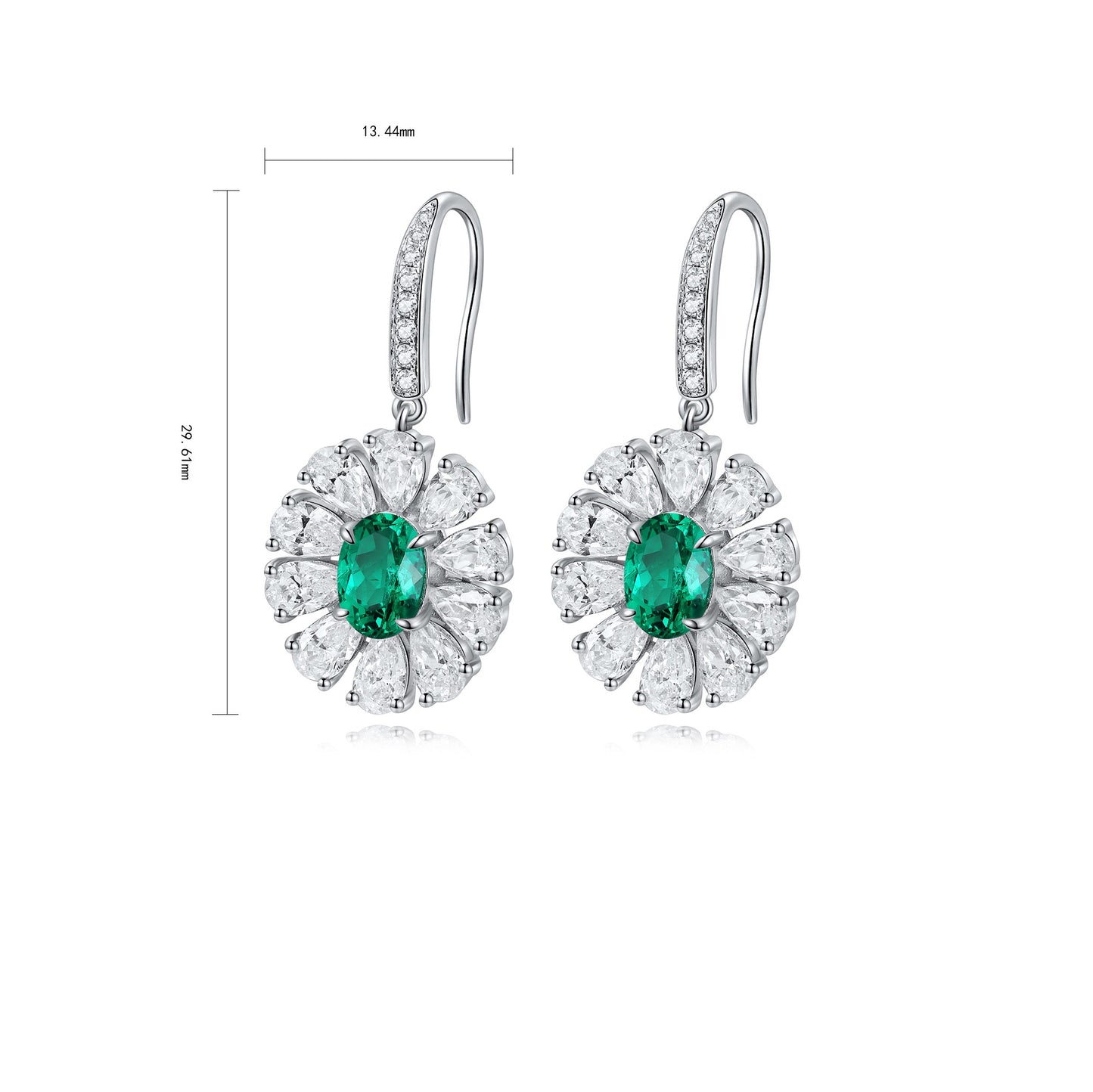 s925 sterling silver lab emerald/cobalt spinel/ruby/sapphire/paraiba & cz diamond earrings