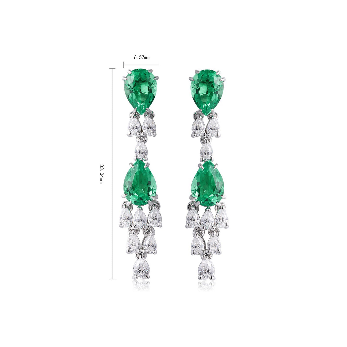 s925 sterling silver lab emerald/ruby/sapphire/paraiba/cobalt spinel & cz diamond earrings