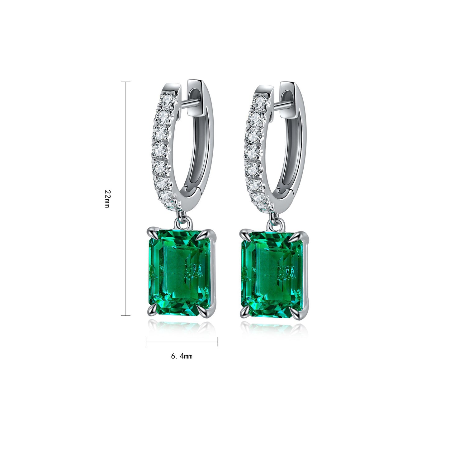 s925 sterling silver lab paraiba/ruby/sapphire/emerald/cobalt spinel & cz diamond earrings