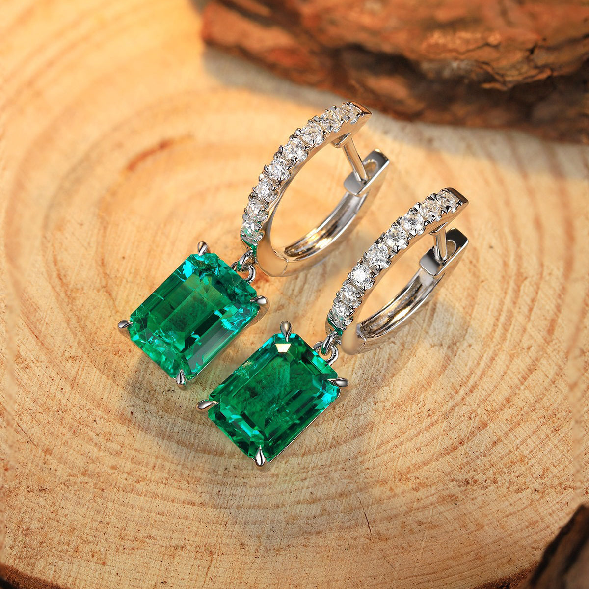 s925 sterling silver lab paraiba/ruby/sapphire/emerald/cobalt spinel & cz diamond earrings