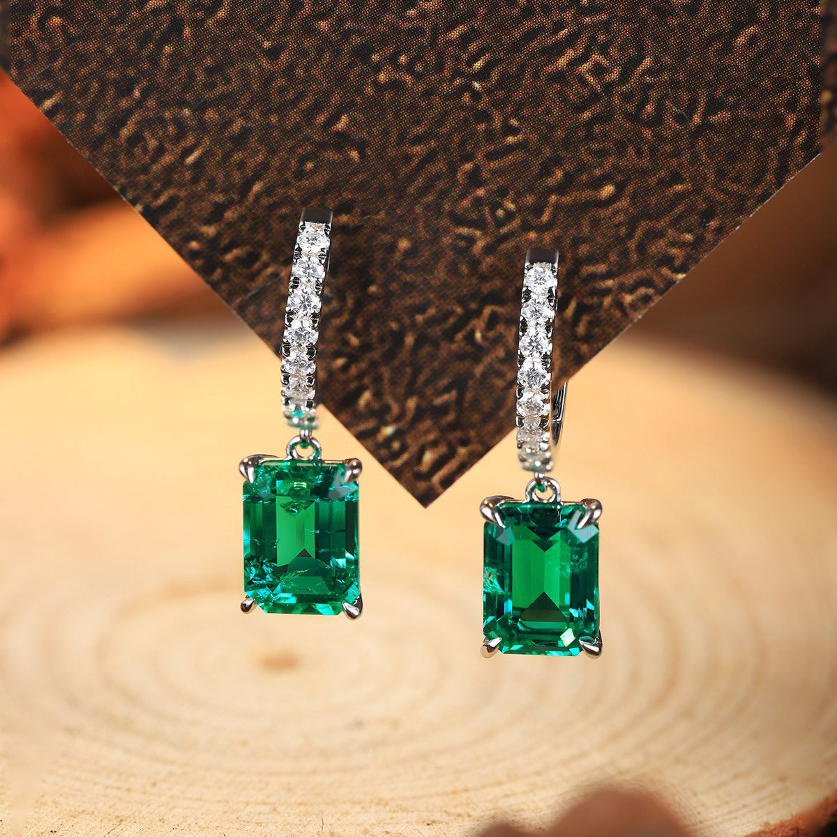 s925 sterling silver lab paraiba/ruby/sapphire/emerald/cobalt spinel & cz diamond earrings