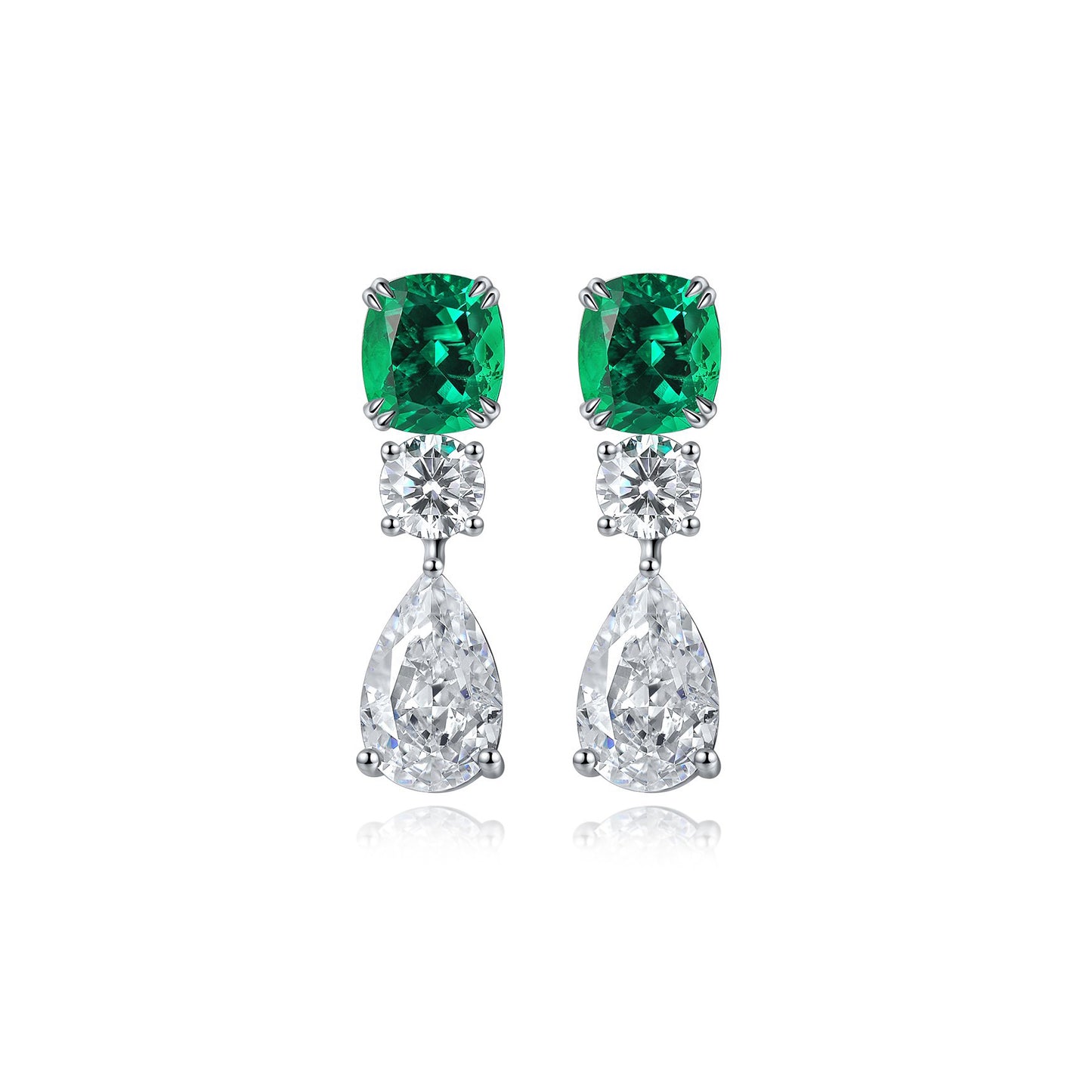 s925 sterling silver lab ruby/sapphire/emerald/paraiba/cobalt spinel & cz diamond earrings