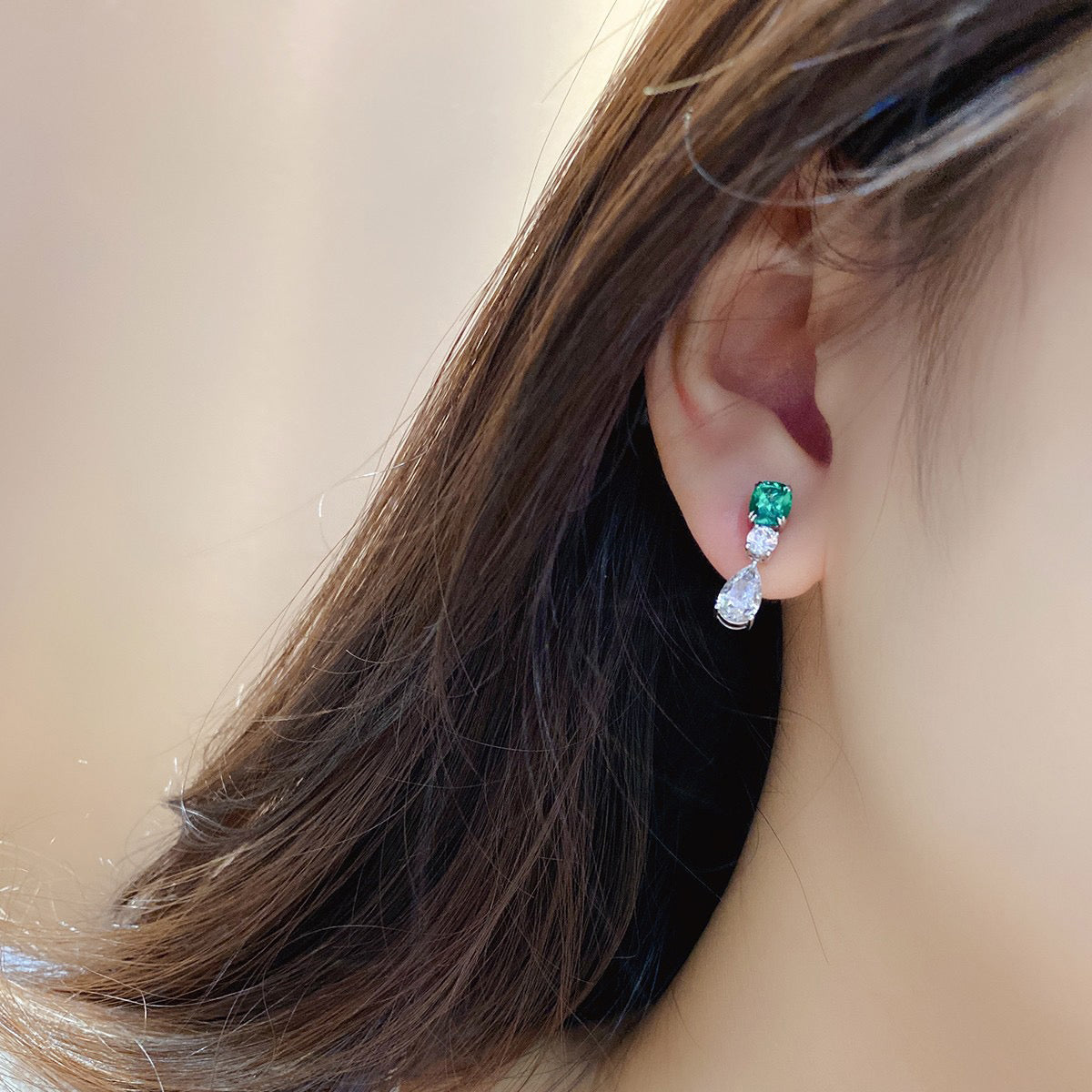 s925 sterling silver lab ruby/sapphire/emerald/paraiba/cobalt spinel & cz diamond earrings