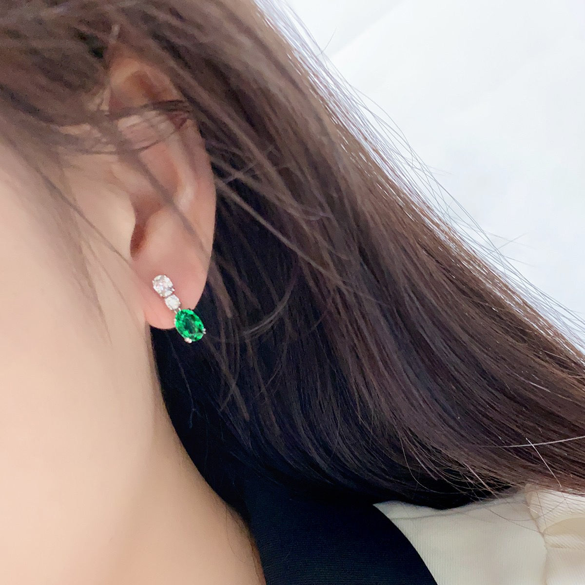 s925 sterling silver lab ruby/sapphire/emerald/paraiba/cobalt spinel & cz diamond earrings