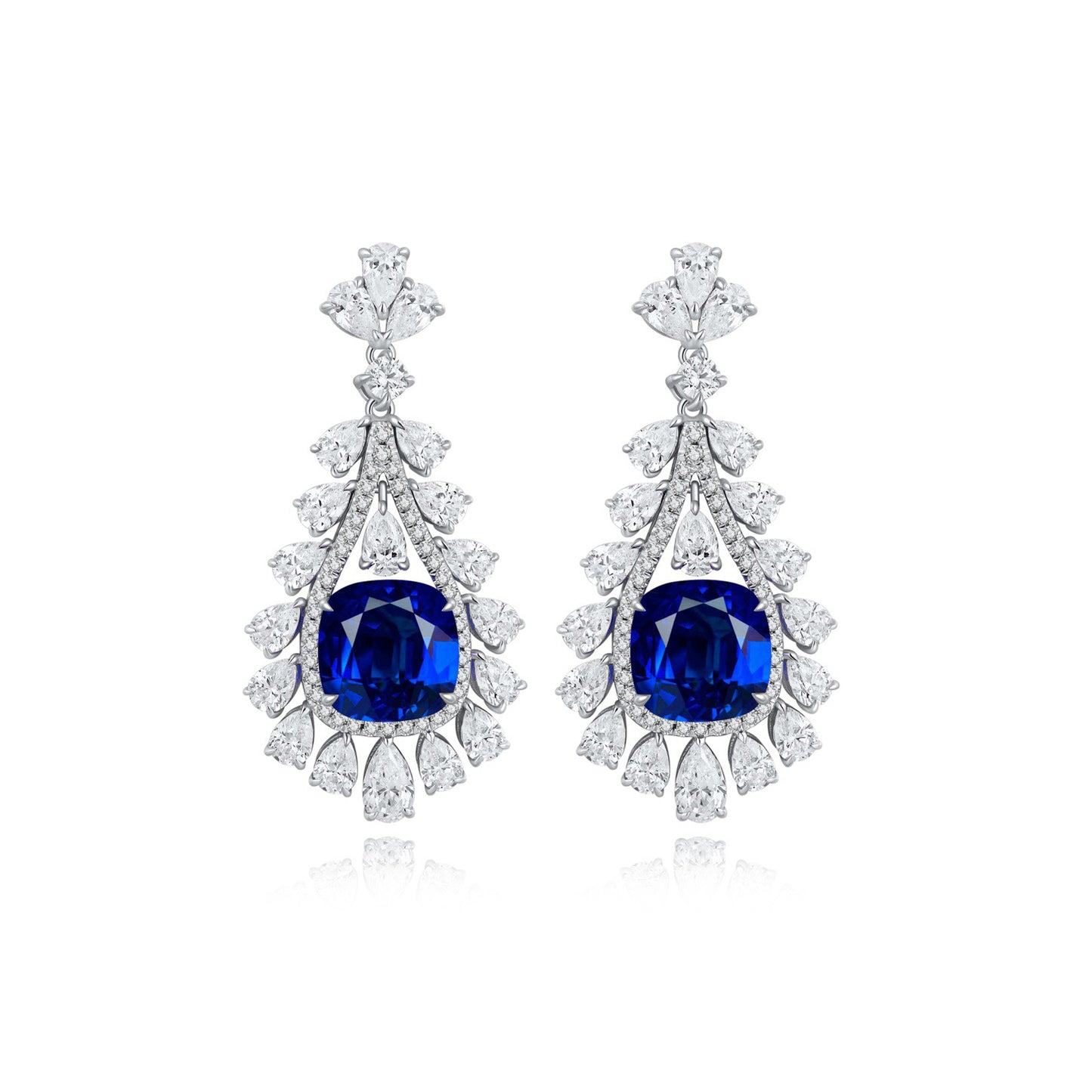 s925 sterling silver lab paraiba/emerald/sapphire/ruby & cz diamond earrings
