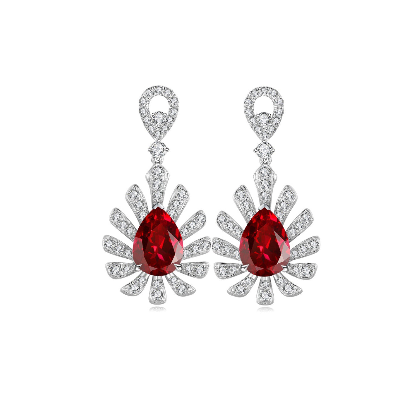 s925 sterling silver lab cobalt spinel/sapphire/emerald/ruby/paraiba & cz diamond earrings
