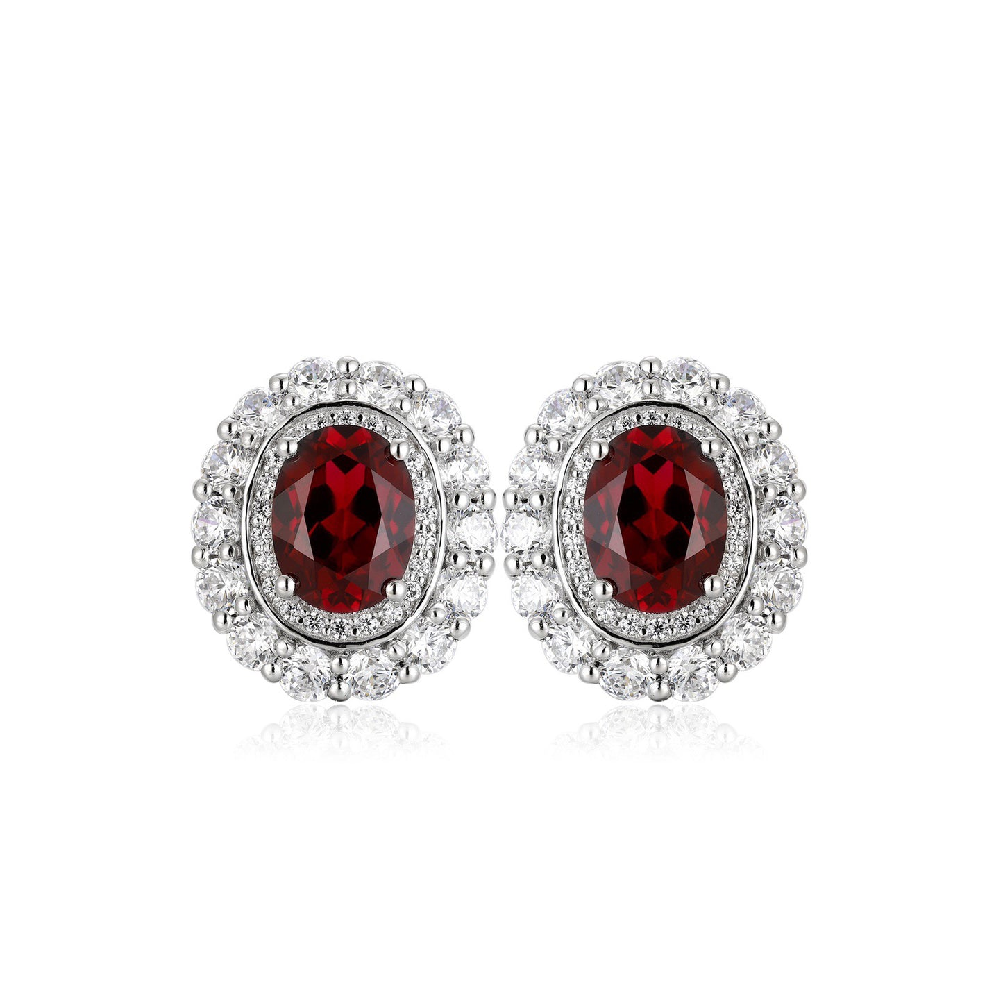 s925 sterling silver lab sapphire/emerald/ruby/paraiba & cz diamond earrings