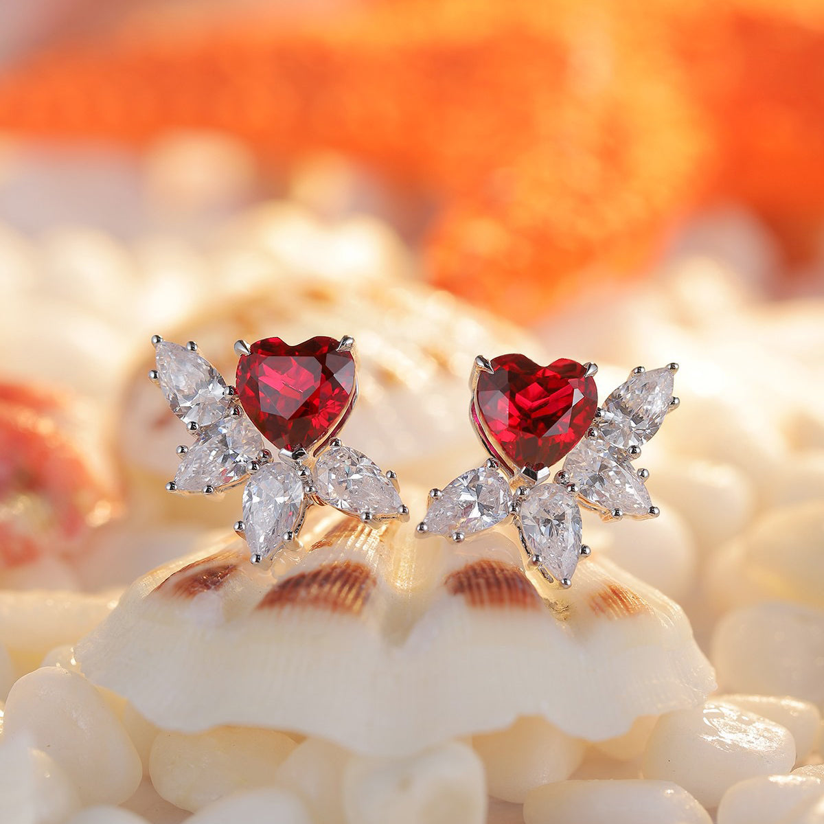 925 sterling silver lab ruby/sapphire/emerald/paraiba/coblat spinel & cz diamond stud earrings
