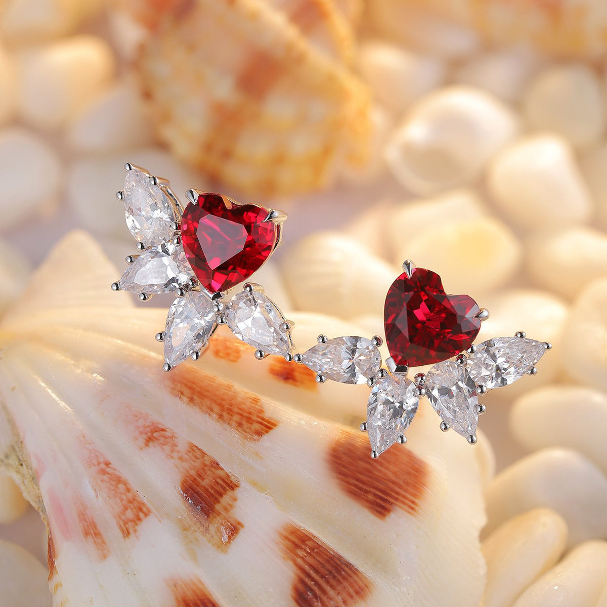 925 sterling silver lab ruby/sapphire/emerald/paraiba/coblat spinel & cz diamond stud earrings