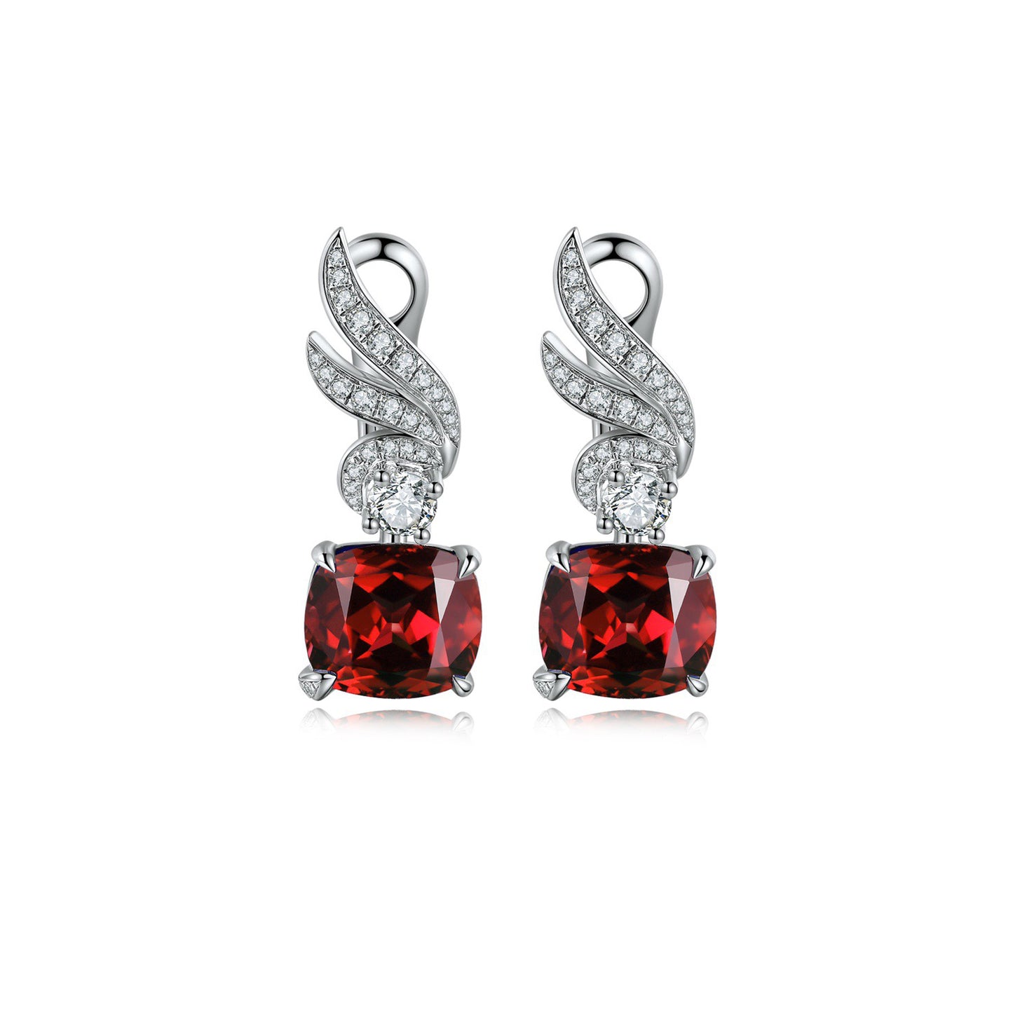 s925 sterling silver lab paraiba/ruby/sapphire/emerald/cobalt spinel & cz diamond earrings