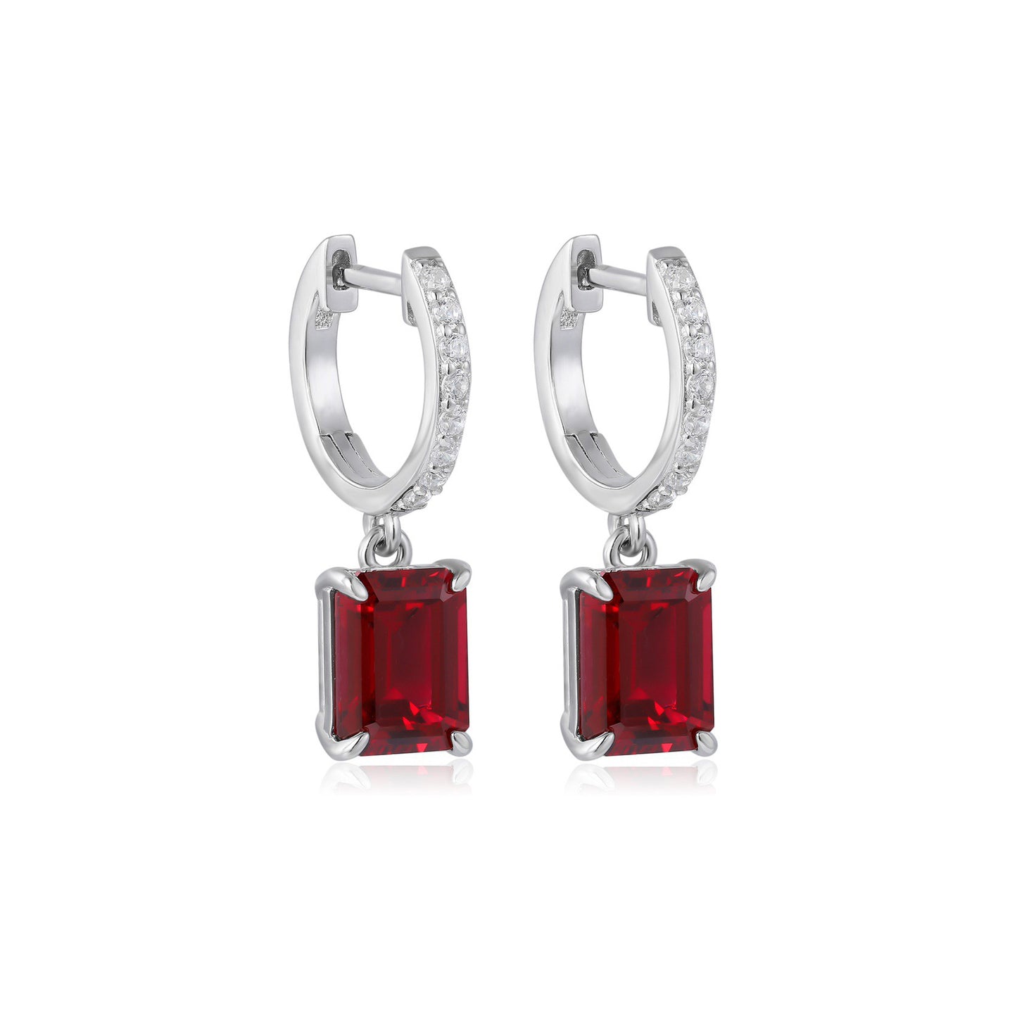 s925 sterling silver lab paraiba/ruby/sapphire/emerald/cobalt spinel & cz diamond earrings